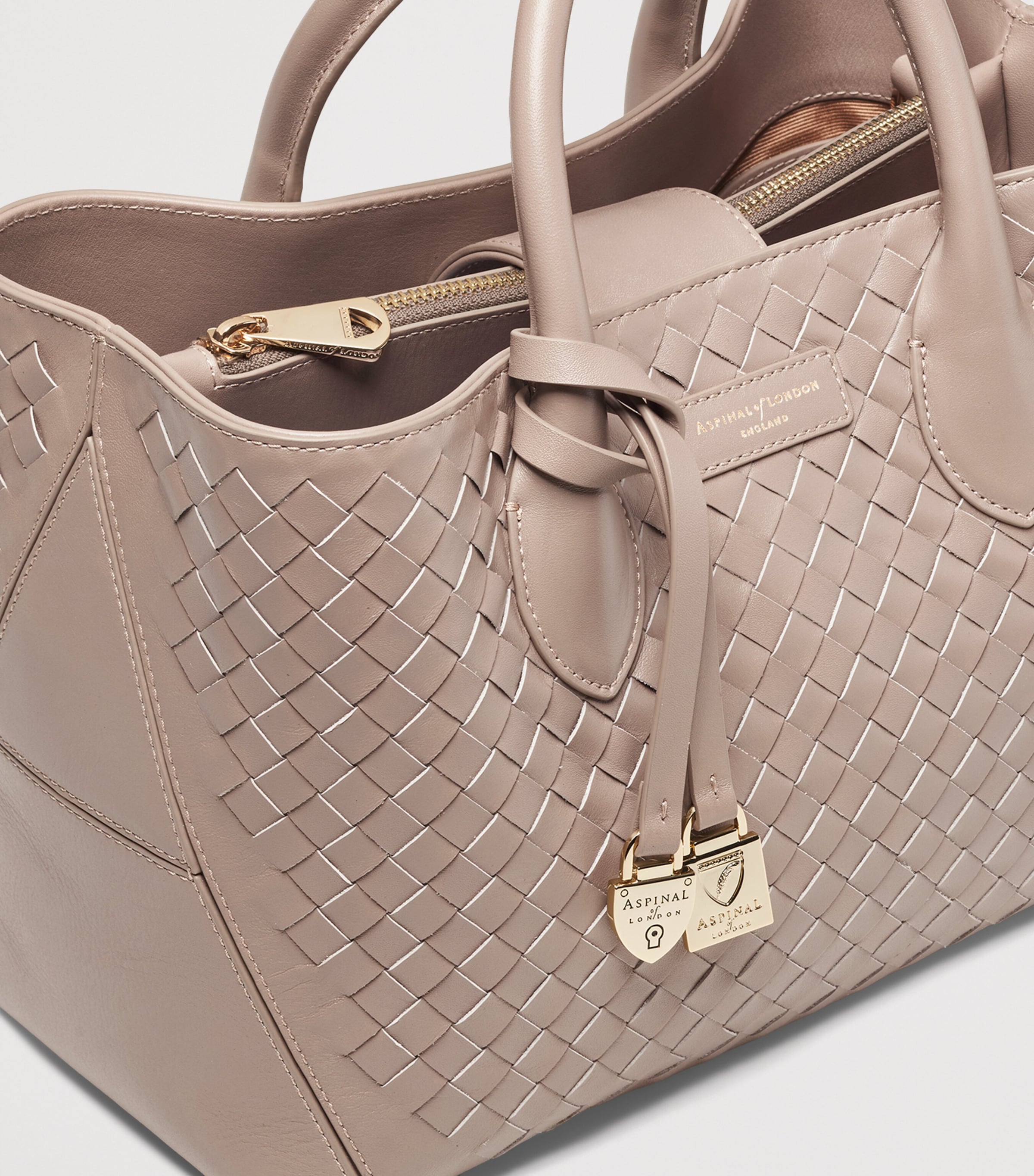 Aspinal Of London Midi Leather London Tote Bag Moleskin Image 5