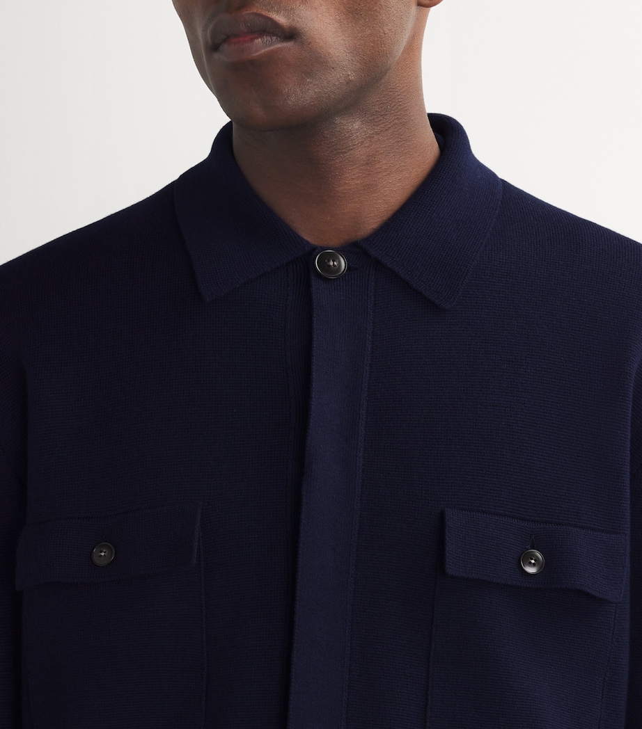 Canali Mens Cotton-Blend Overshirt Image 6