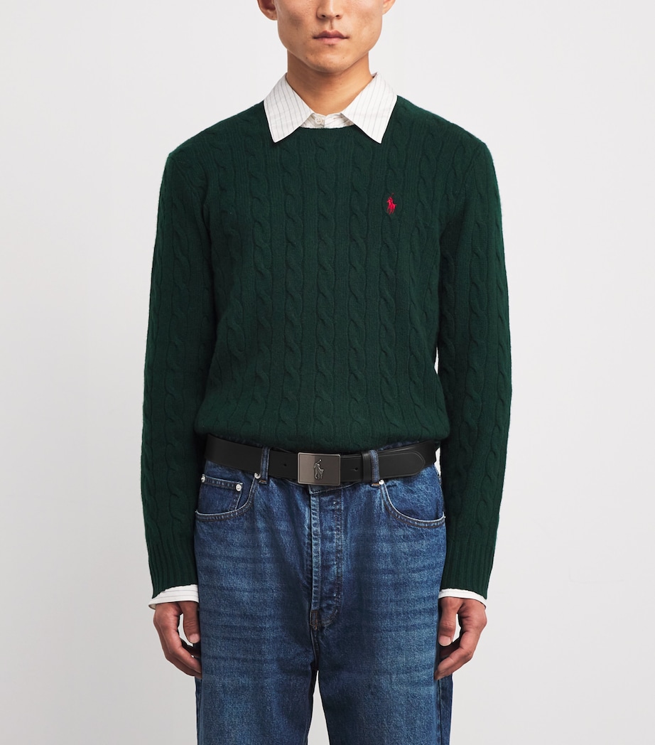 Polo Ralph Lauren Leather Polo Pony Belt Black Image 2