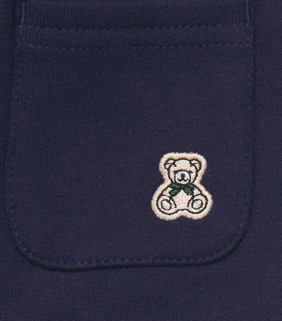 Harrods Cotton Jersey Logo Shorts (0-18 Months) Navy Image 3