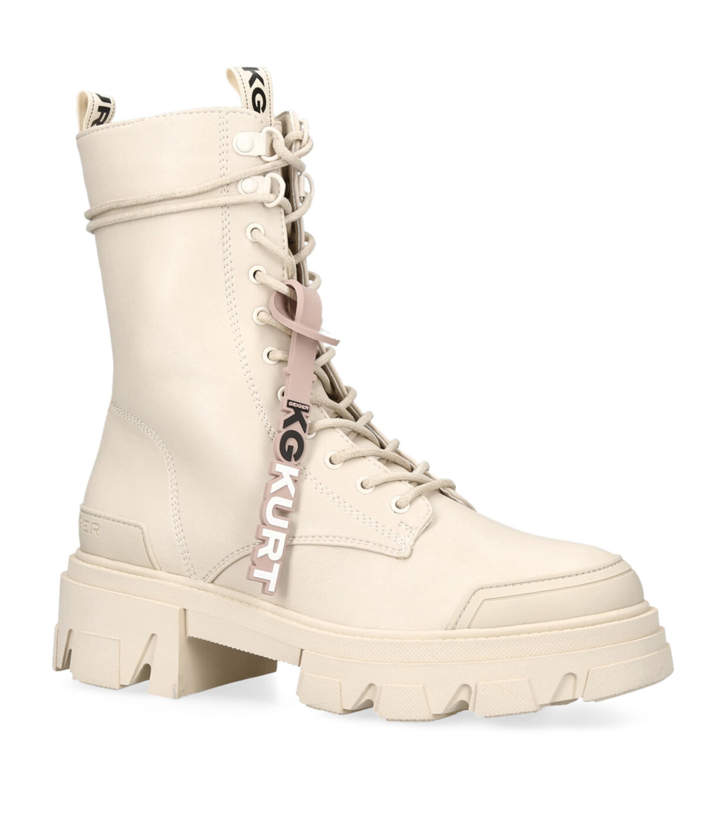 Kg Kurt Geiger Vegan Trekker Hiker Boots In Ivory