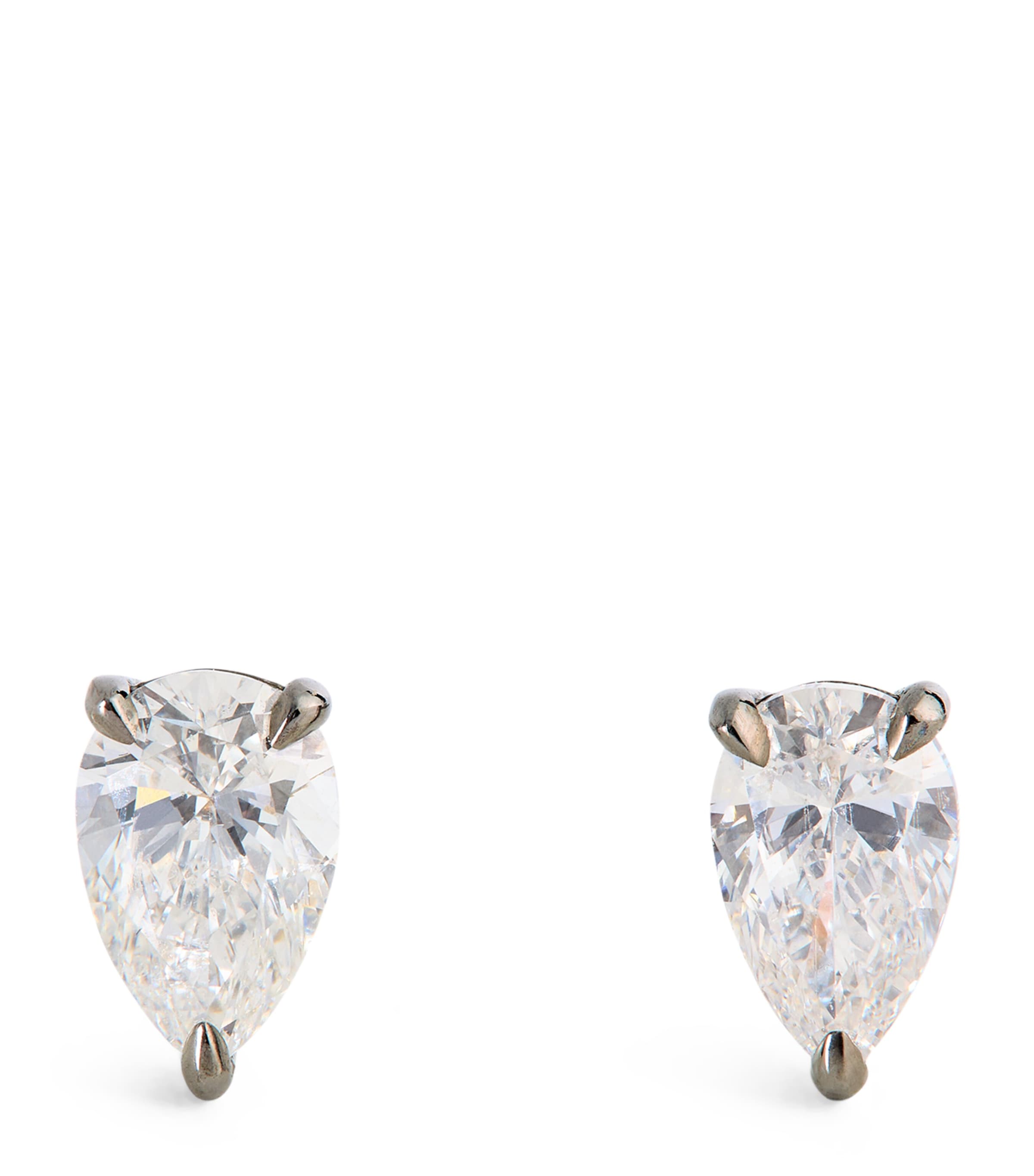 Eva Fehren White Gold And Diamond Boa Stud Earrings In Black