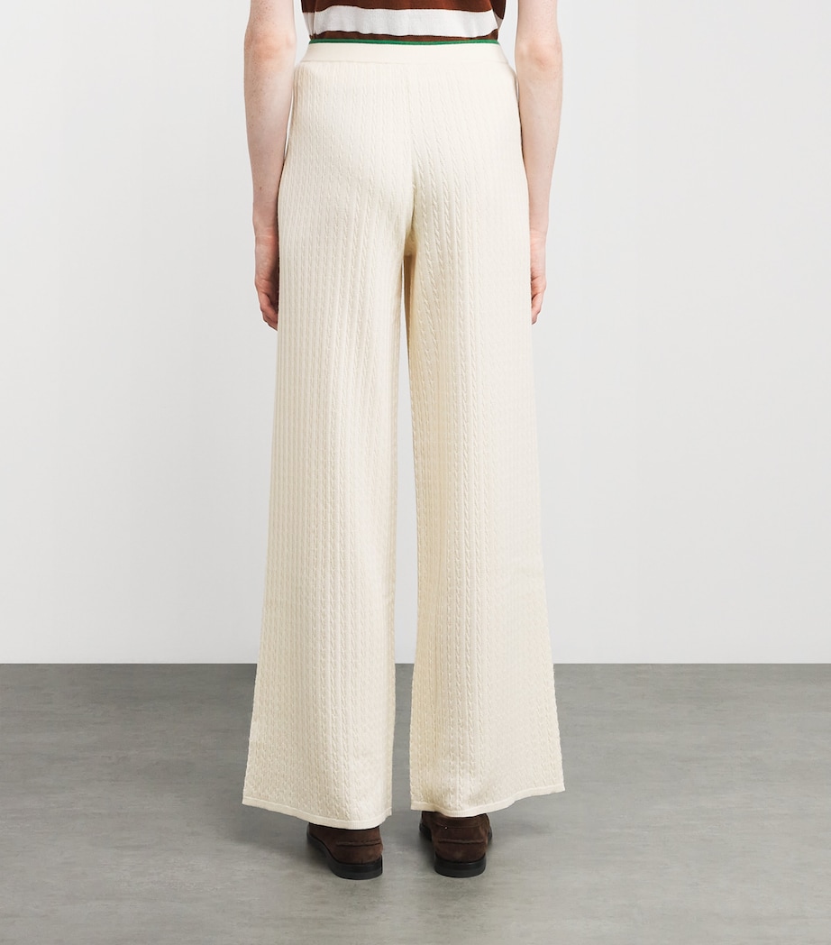 Cashmere-Silk The Cable Sweatpants KELLY GREEN MULTI Image 4