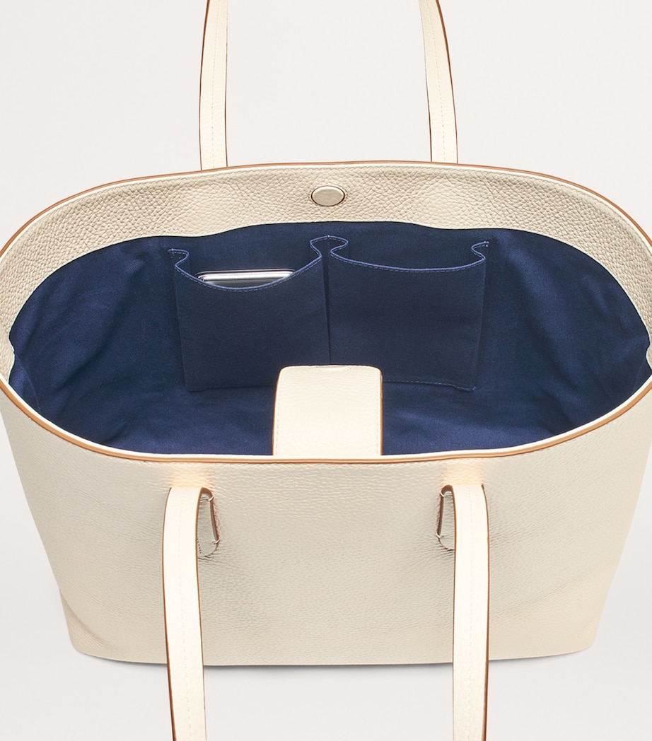 Aspinal Of London Leather East-West Regent Tote Bag Ivory Image 3