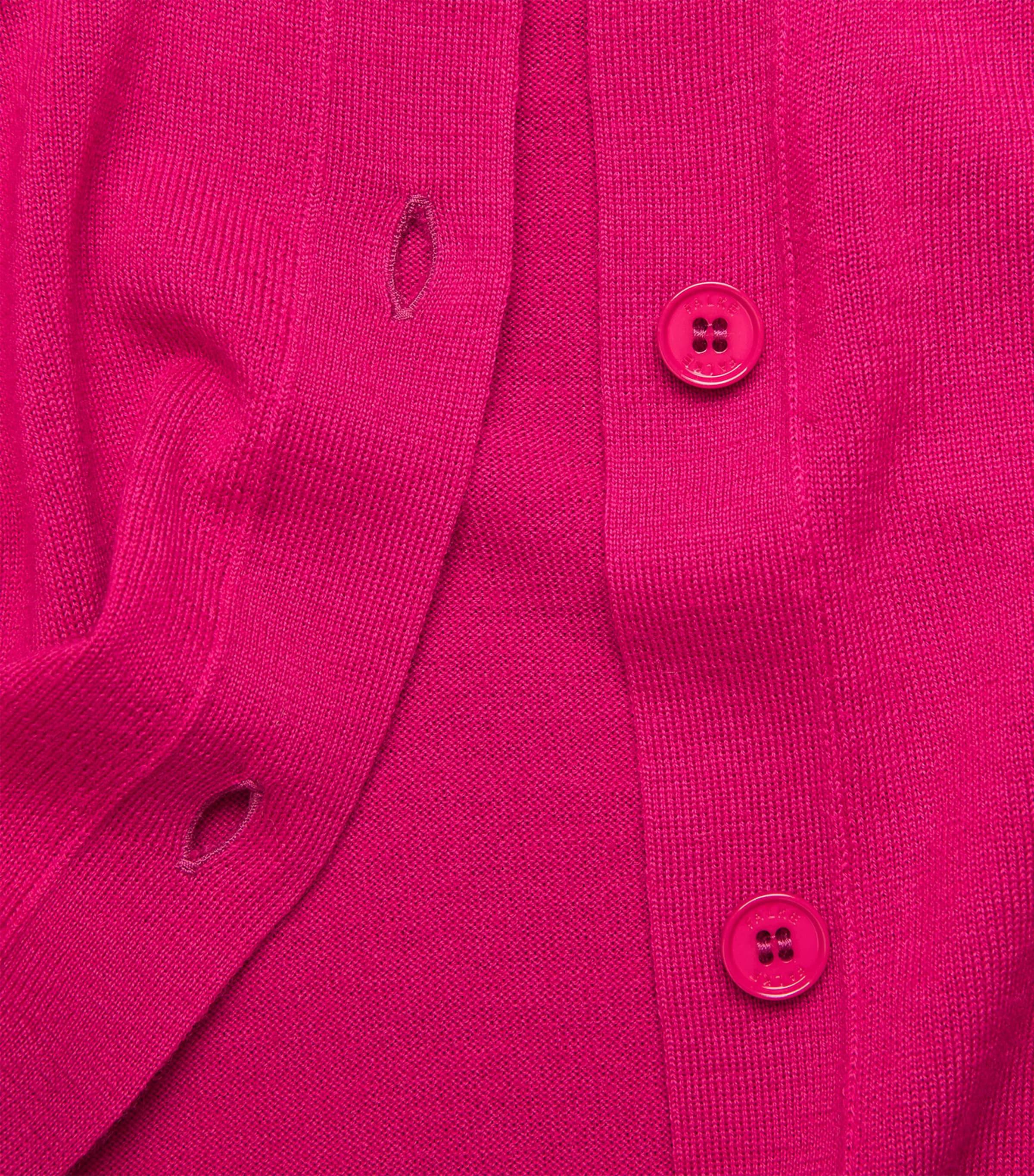 Merino Wool Extra-Fine Cardigan 8046 MAGENTA Image 5