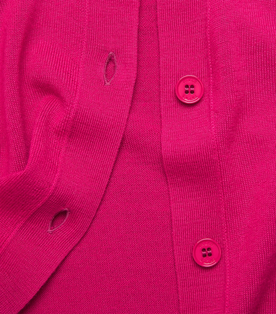 Merino Wool Extra-Fine Cardigan 8046 MAGENTA Image 5