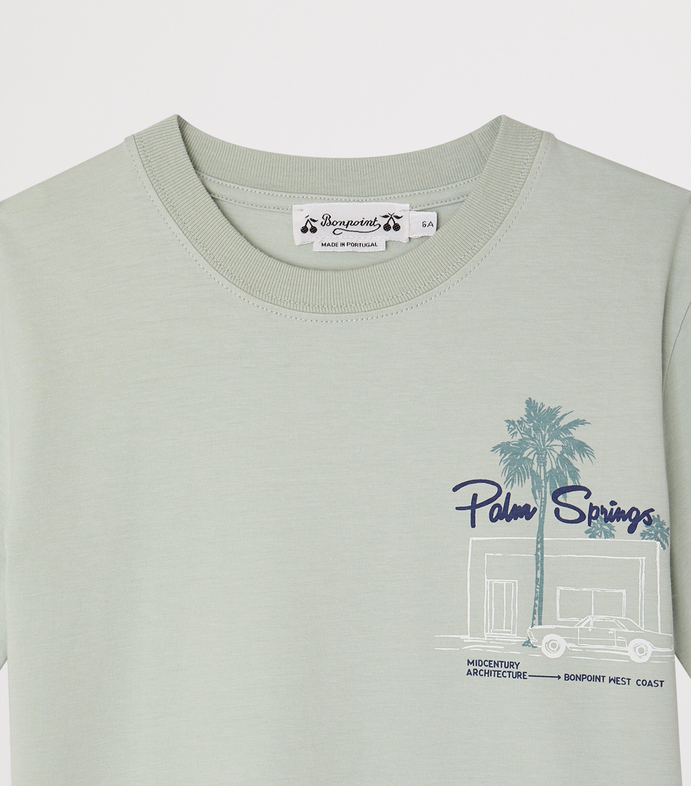 Bonpoint Organic Cotton Landis T-Shirt (4-8 Years) Upb Vert Celadon Image 3