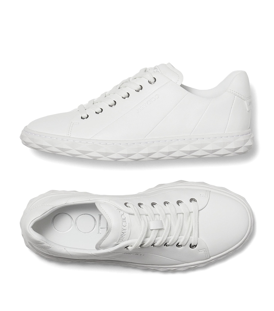 Jimmy Choo Diamond Light Leather Sneakers V White/white Image 3