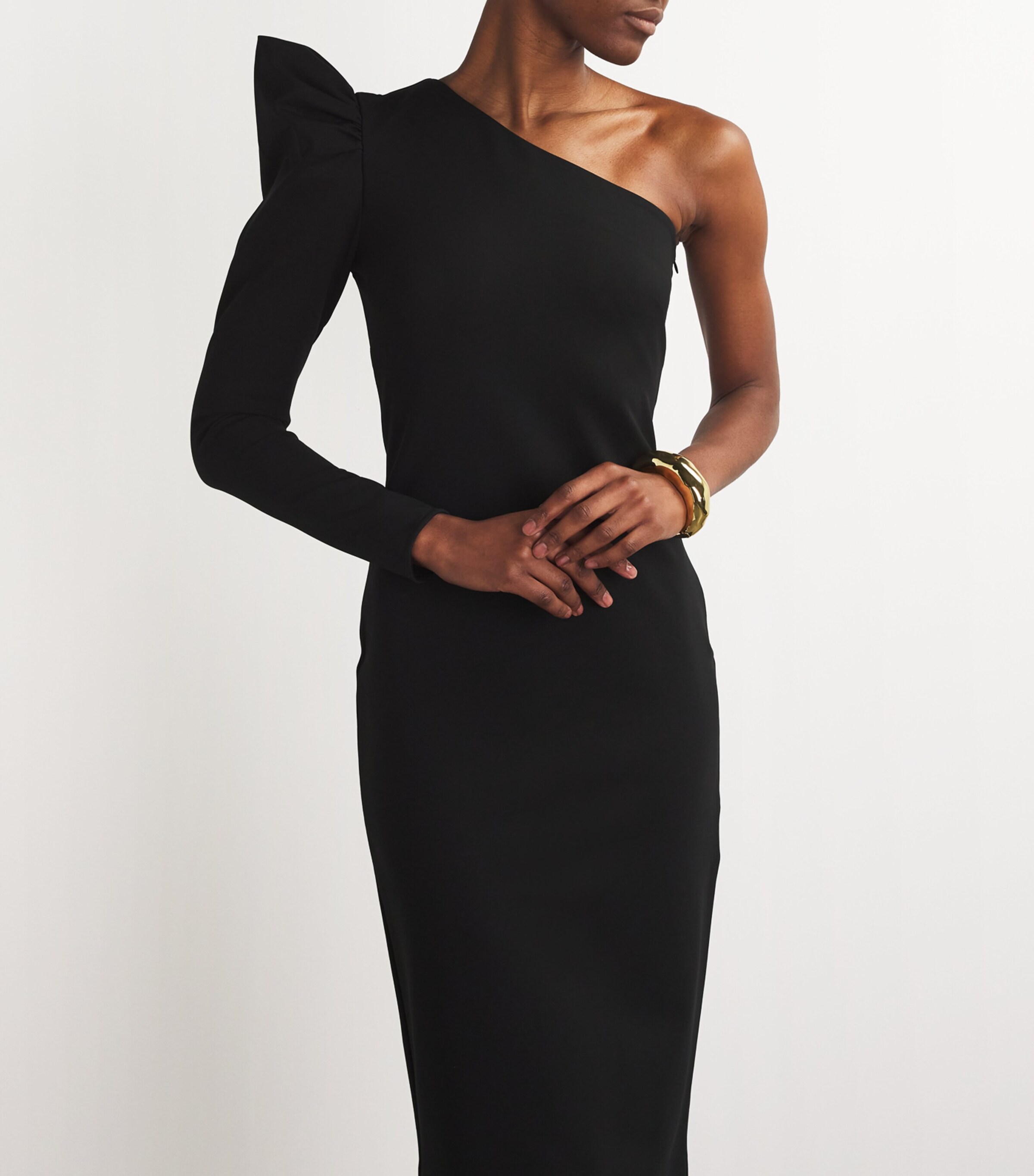 strapless open back dress ASHLEYlauren 4691 One Shoulder Beaded Cocktail Dress