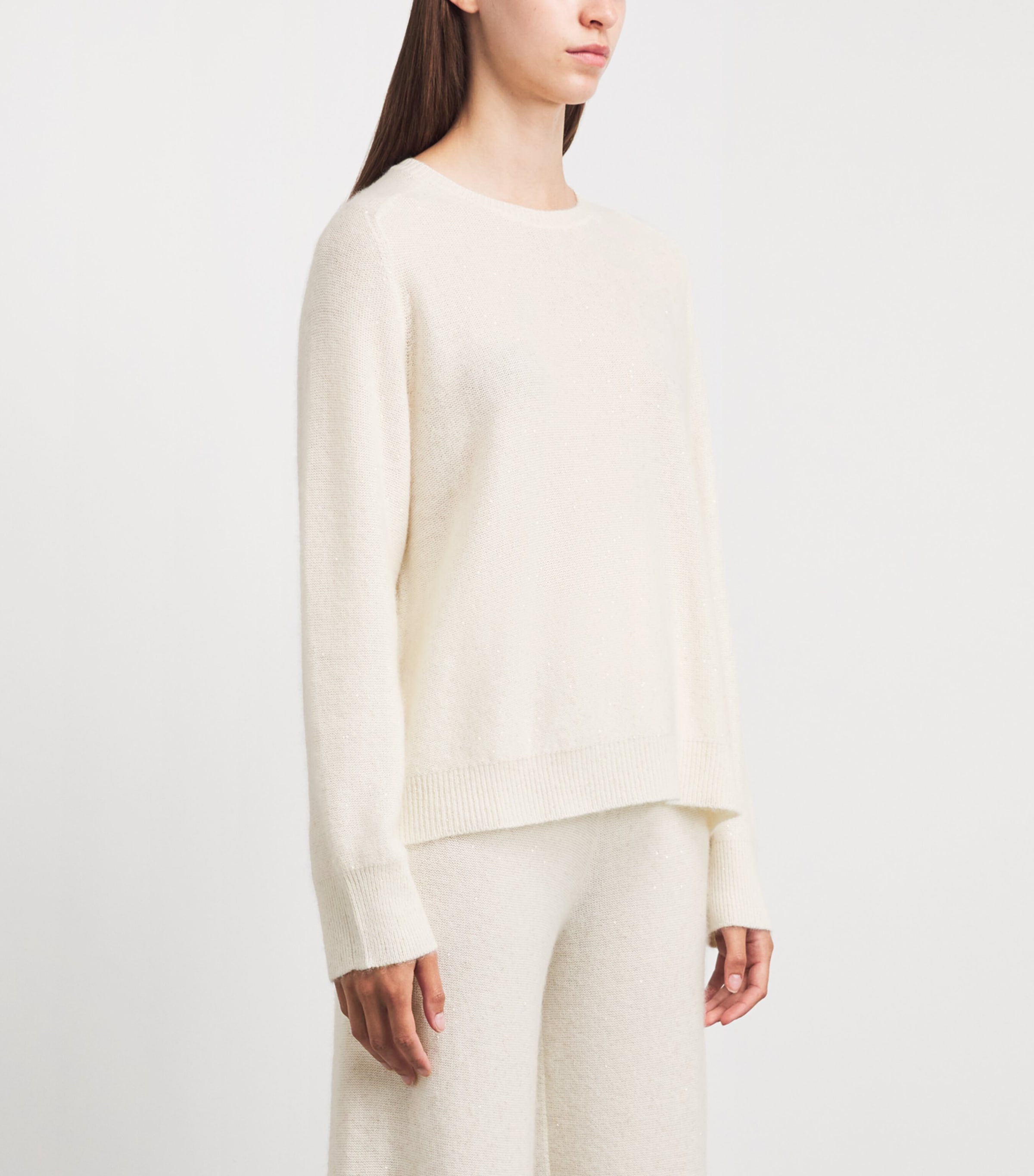 Fabiana Filippi Womens Sequin-Embellished Sweater Bianco Image 4
