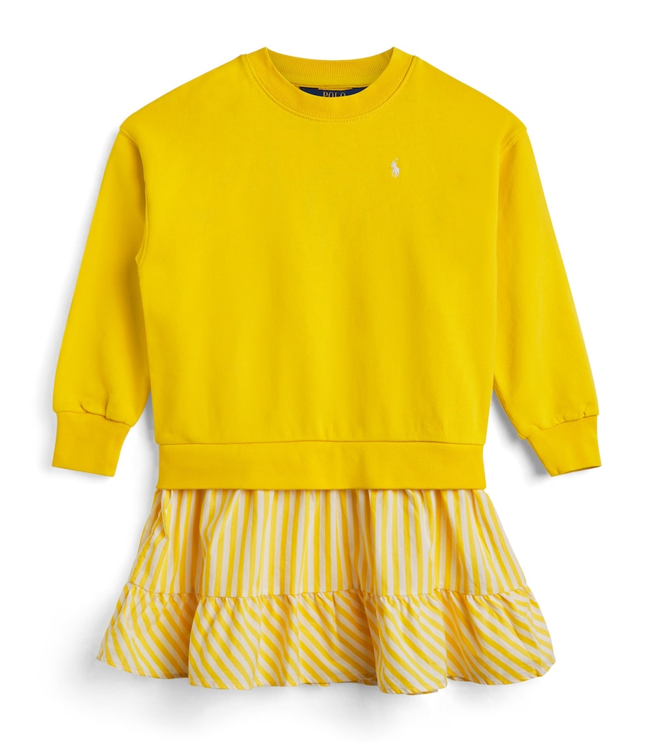 Cotton Stripe Polo Pony Dress (7-14 Years) YELLOW Image 1