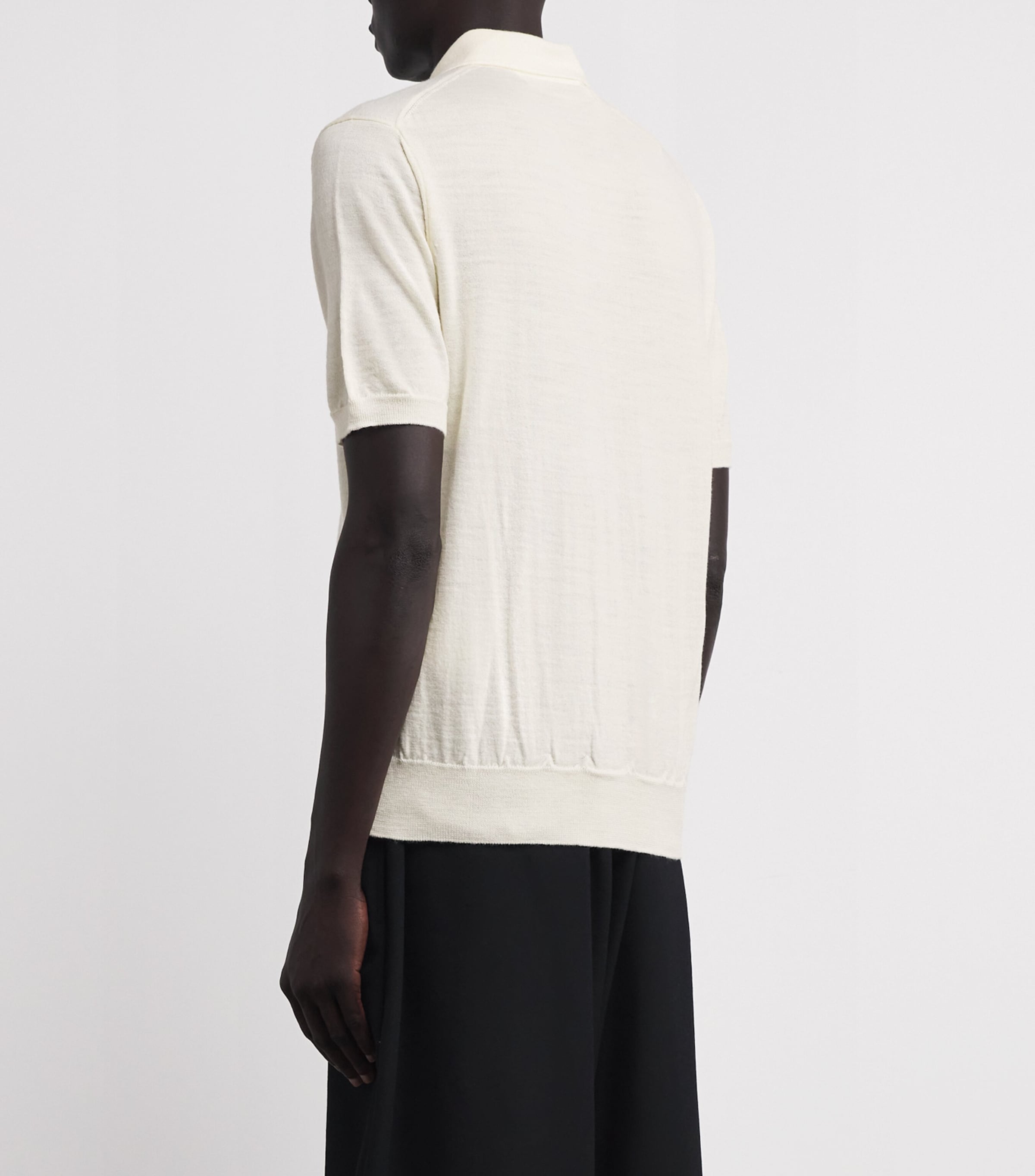 Comme Des Garçons Play Mens Wool Heart Logo Polo Shirt White Image 4
