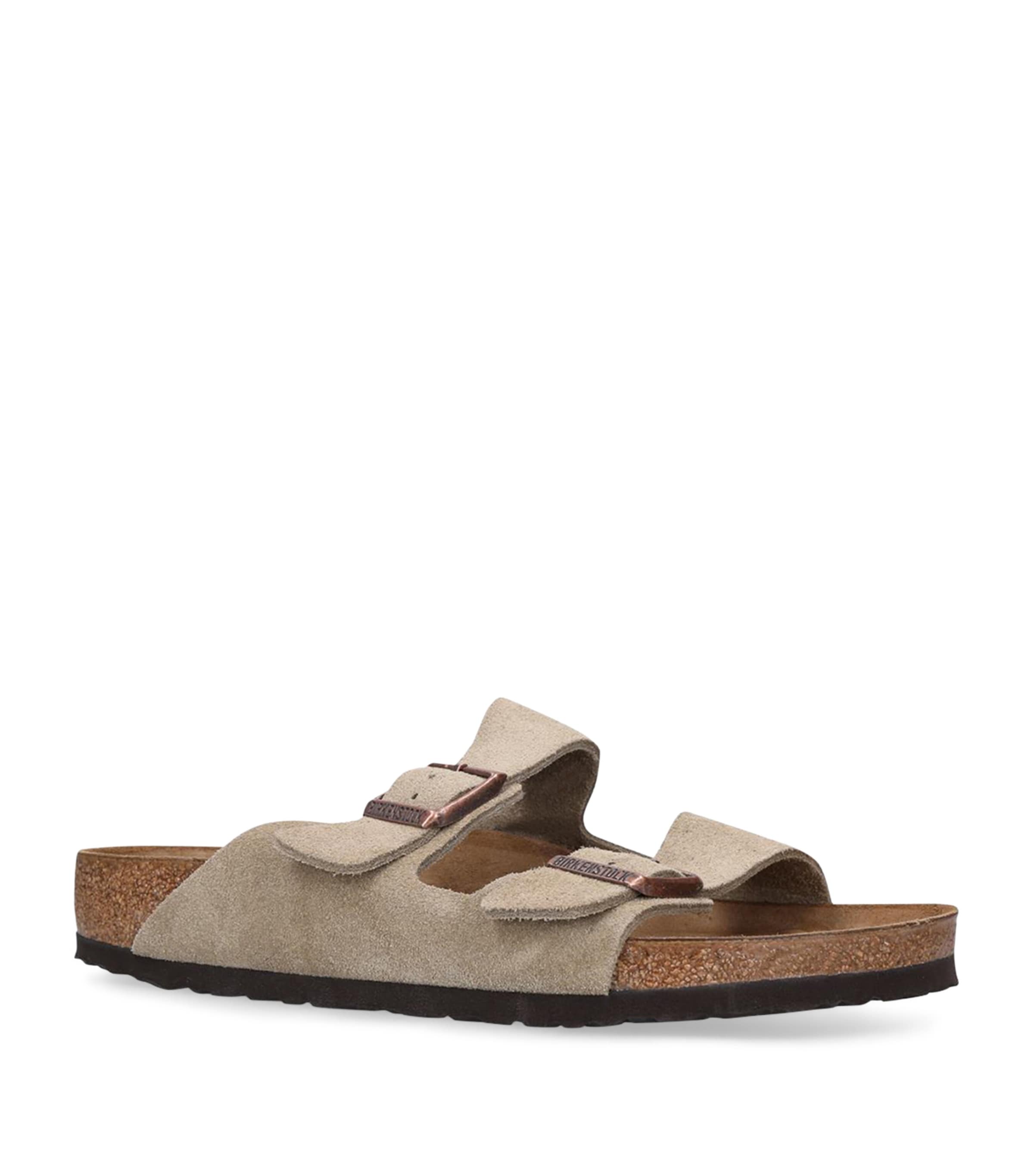 Birkenstock Suede Arizona Slides In White