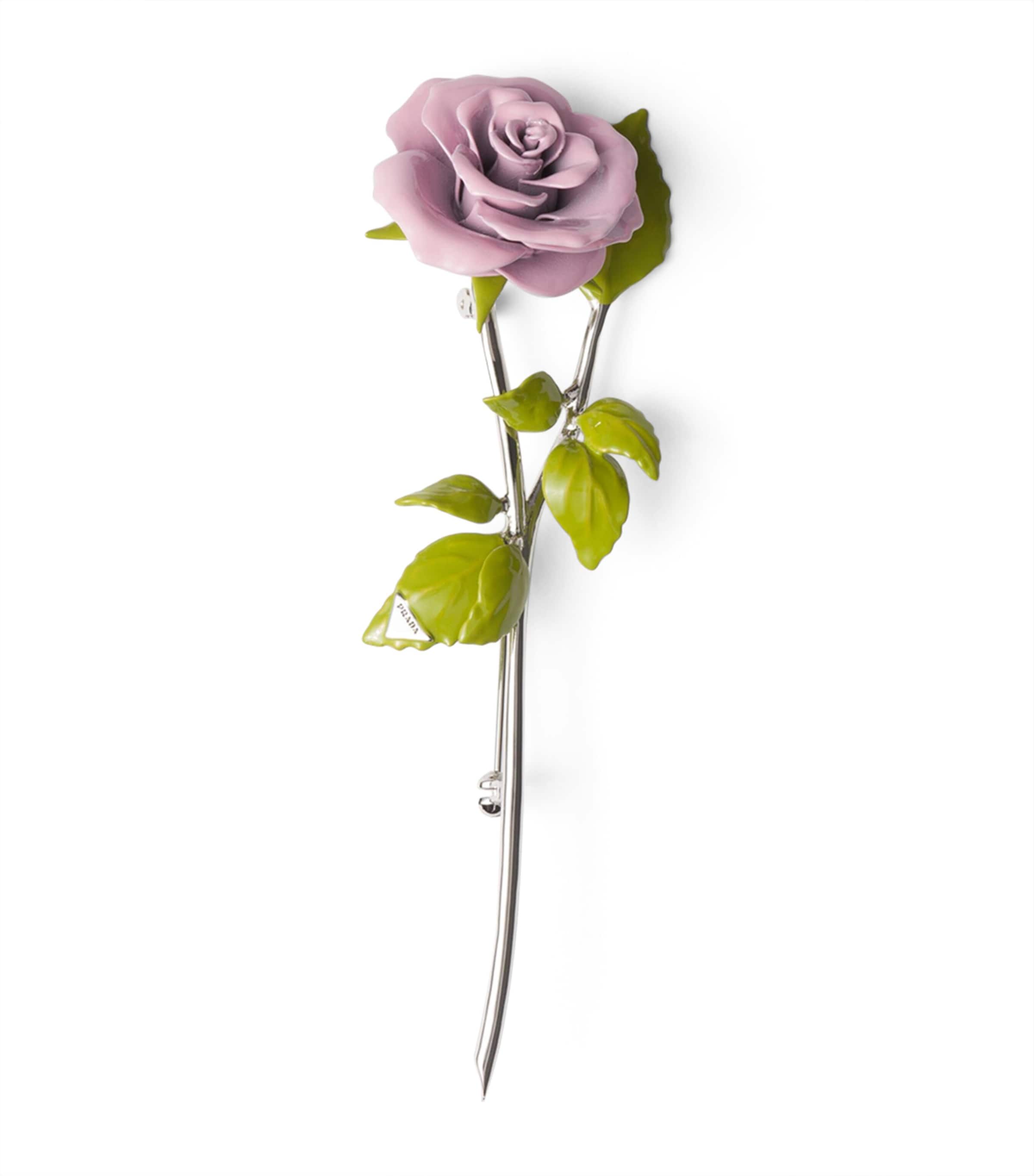 Prada Enamel Flower Brooch In Multi
