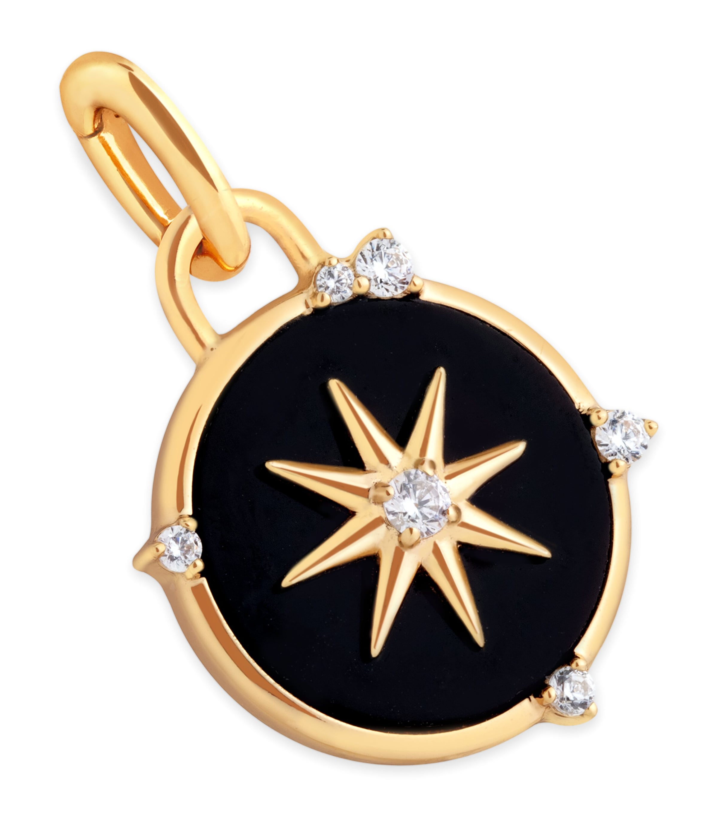 Astrid & Miyu Black Star Clip Charm In Gold