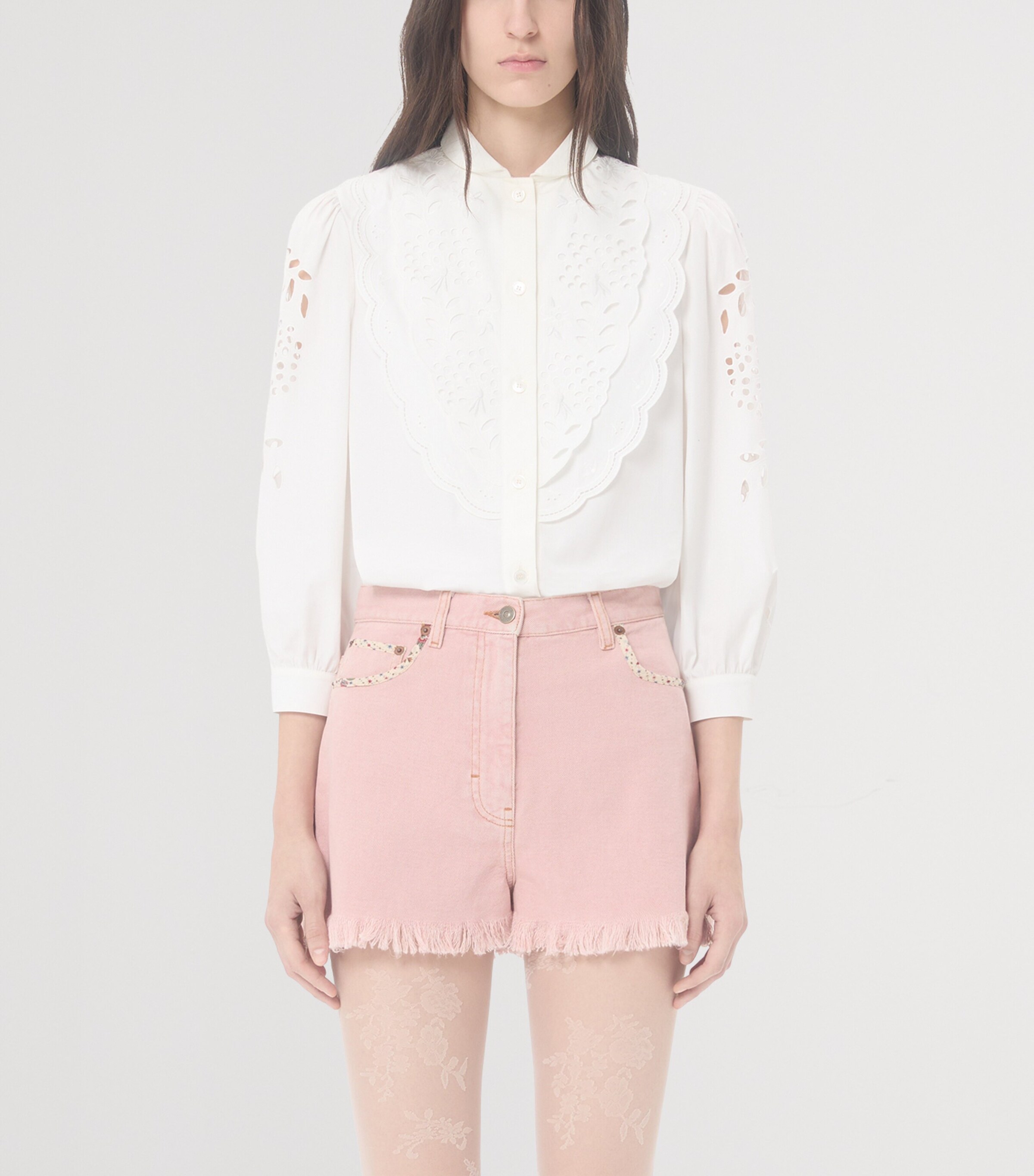 Valentino Womens Cotton Cut-Out Shirt Image 2