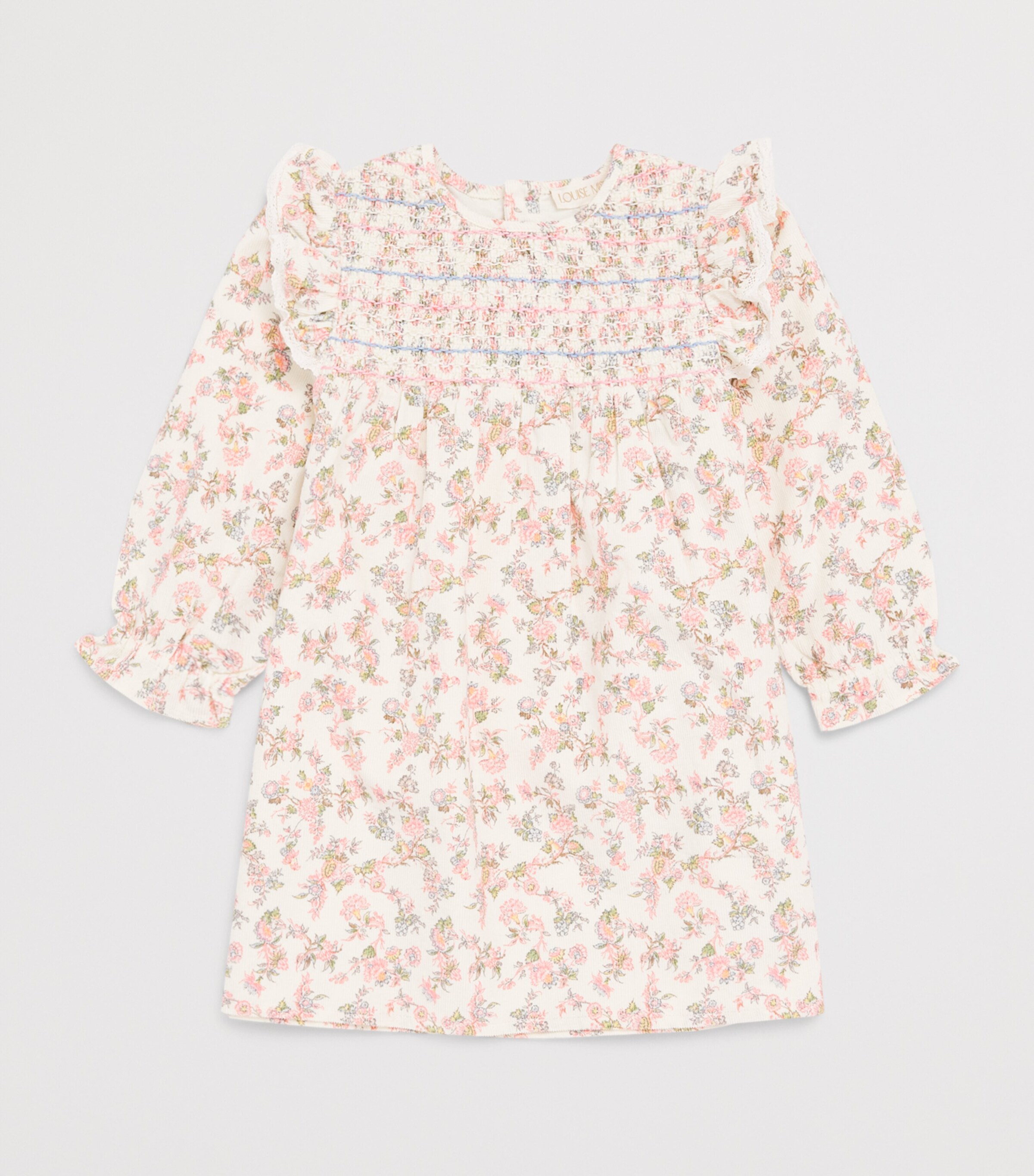 Louise Misha Cotton Floral Saralou Dress (3 Years) Cream Carnation Vale Image 2