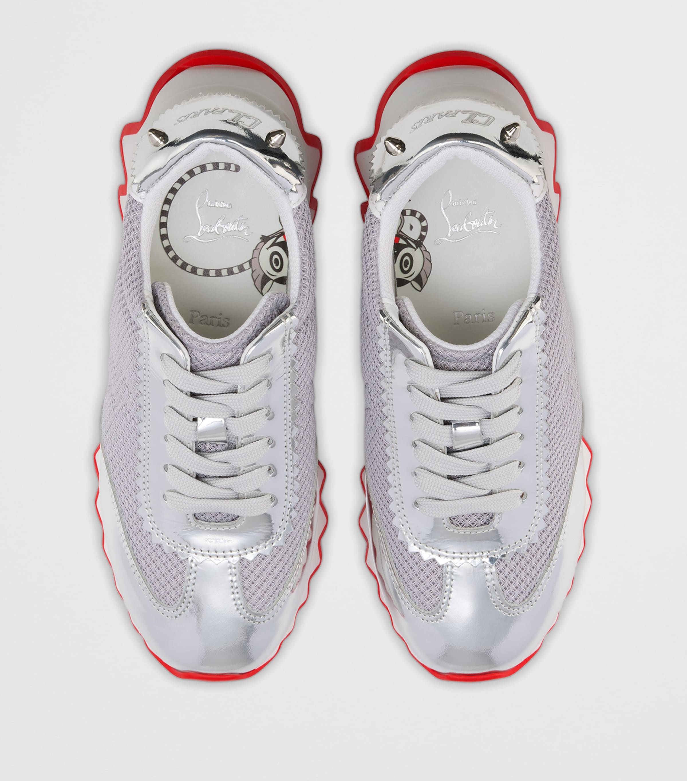 Mini Shark Leather-Mesh Sneakers CN1H Image 3