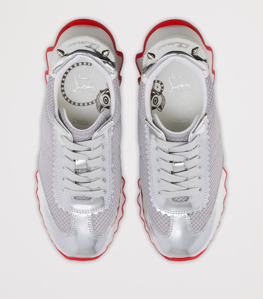 Mini Shark Leather-Mesh Sneakers CN1H Image 3