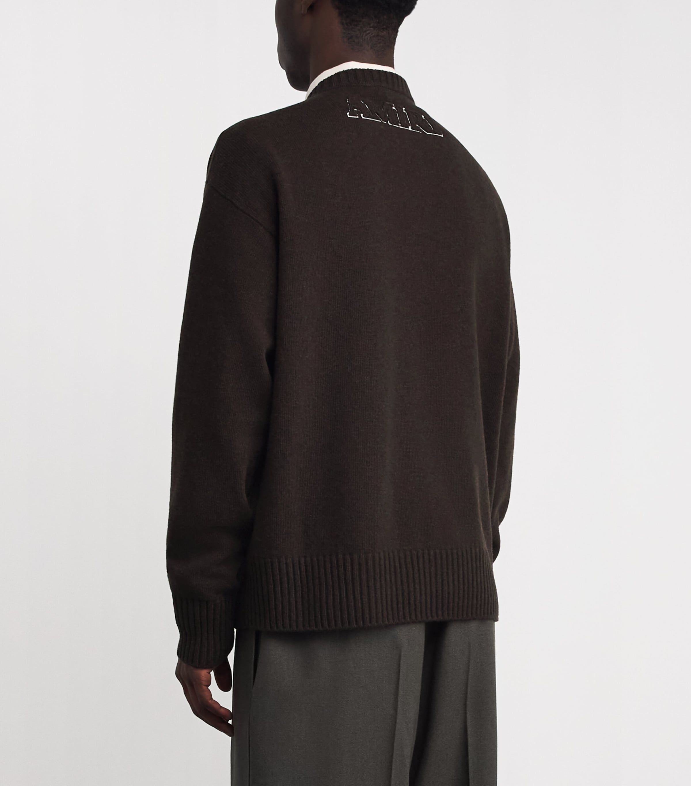 Wool Logo Sweater DARK BROWN Image 4