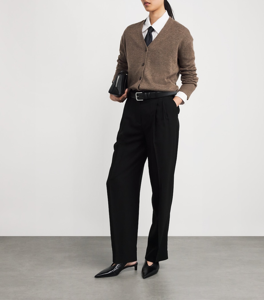 Wool-Cashmere V-Neck Cardigan HAZELNUT BROWN Image 2