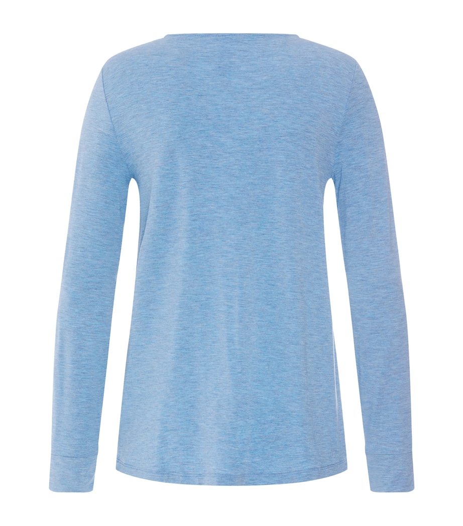 Hanro Womens Natural Elegance T-Shirt Bluebird Melange Image 3
