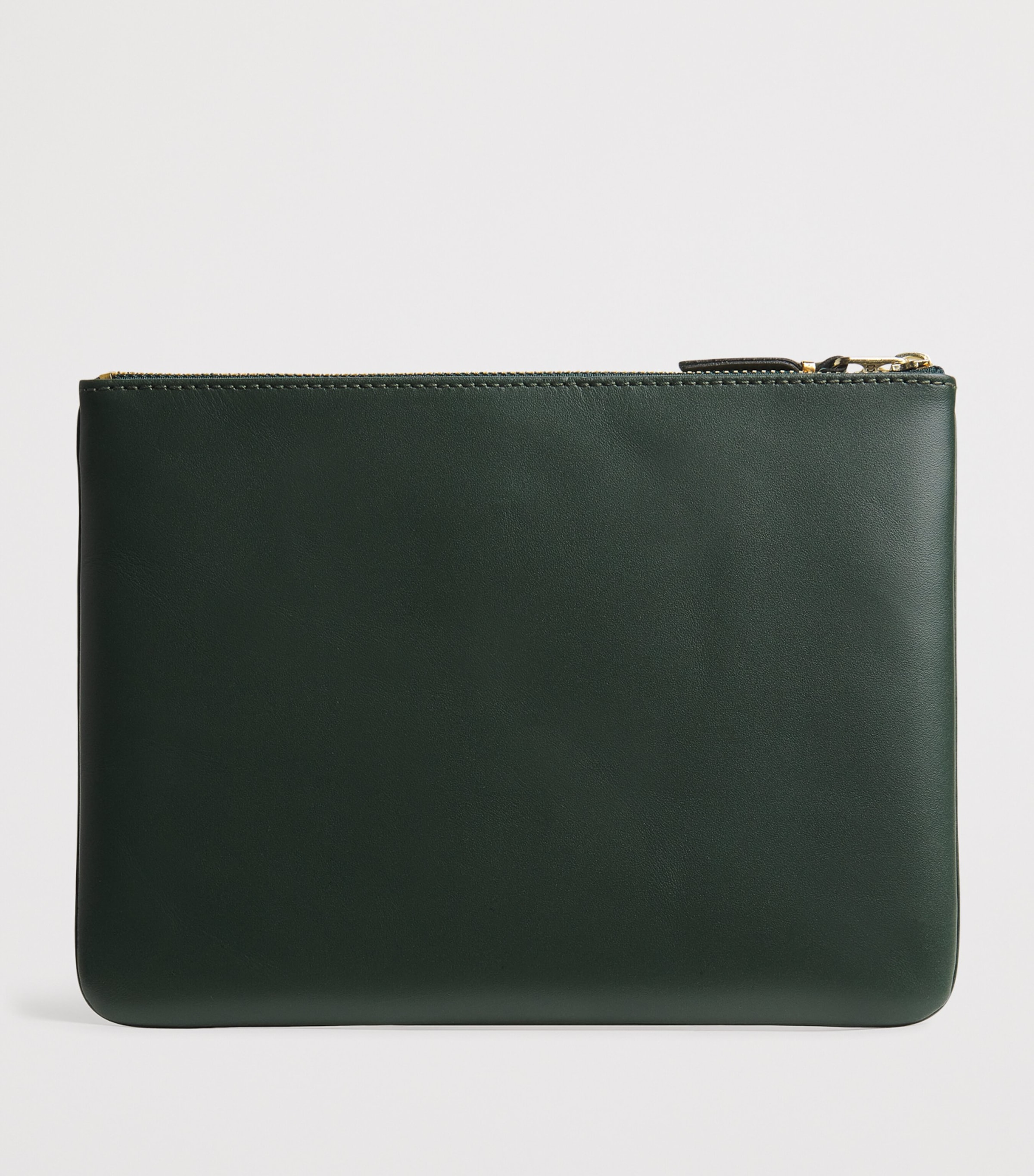 Comme Des Garçons Wallet Large Leather Pouch Bottle Green Image 2