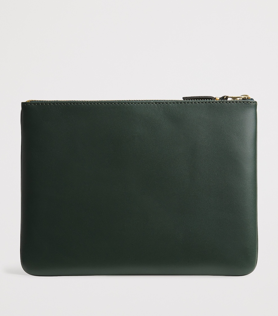 Comme Des Garçons Wallet Large Leather Pouch Bottle Green Image 2