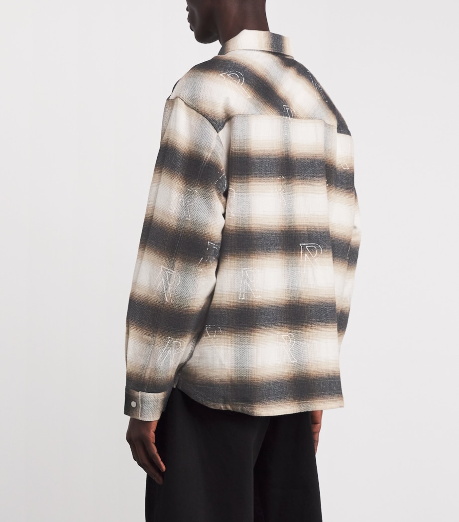 Cotton Initial Flannel Shirt LATTE Image 4