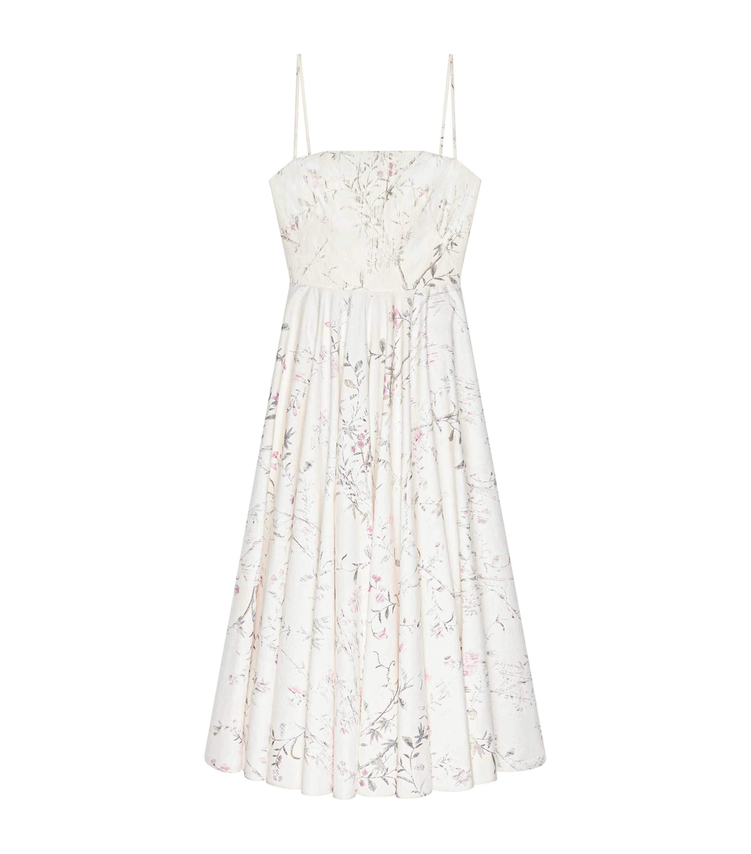 Givenchy Womens Cotton Sliced Midi Dress White Image 1