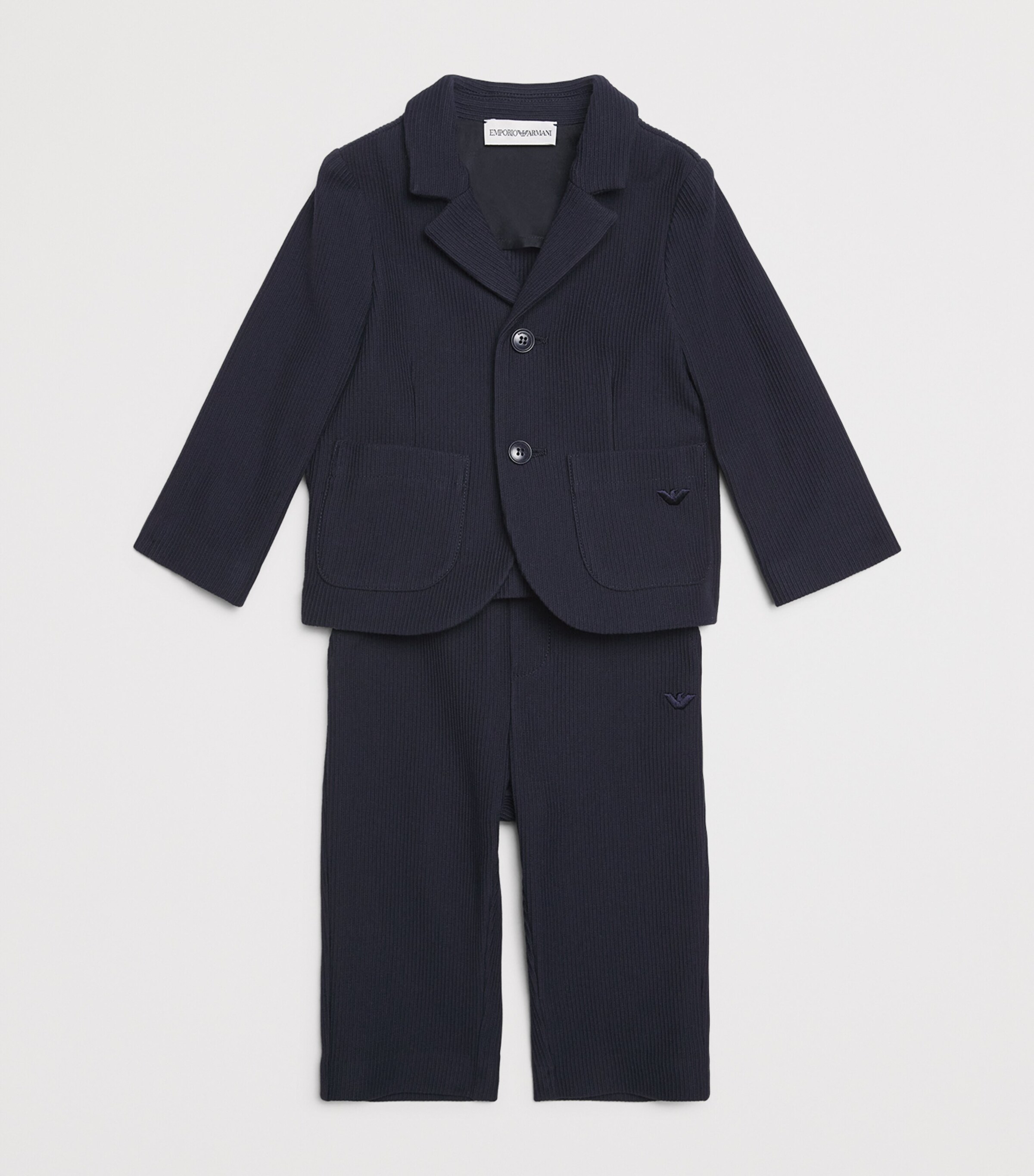 Emporio Armani Kids Single-Breasted Blazer and Trousers Set (6-36 Months) Salute Image 3