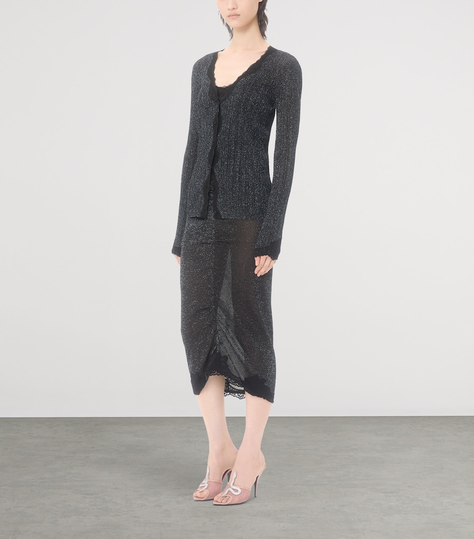 Valentino Womens Lurex Knit Tank Top Nud Image 5