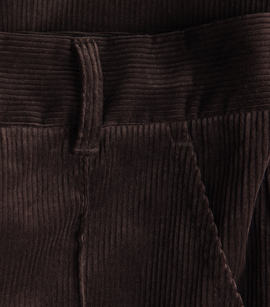 Cotton Corduroy Straight Cropped Trousers GANACHE BROWN Image 5