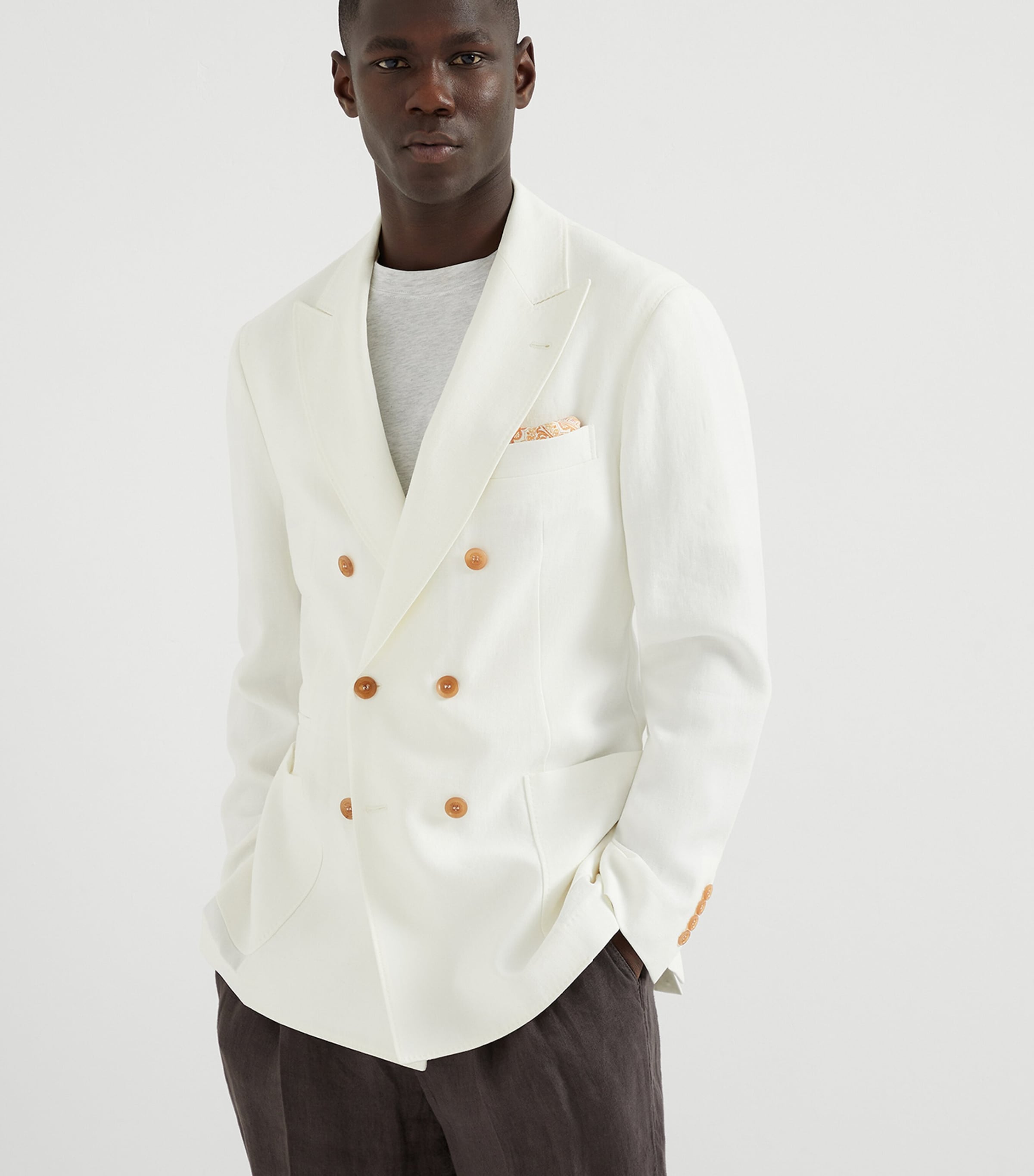 【VIP価格】BRUNELLO CUCINELLI Linen Blazer Linen-blend blazer in beige - Brunello Cucinelli | Mytheresa