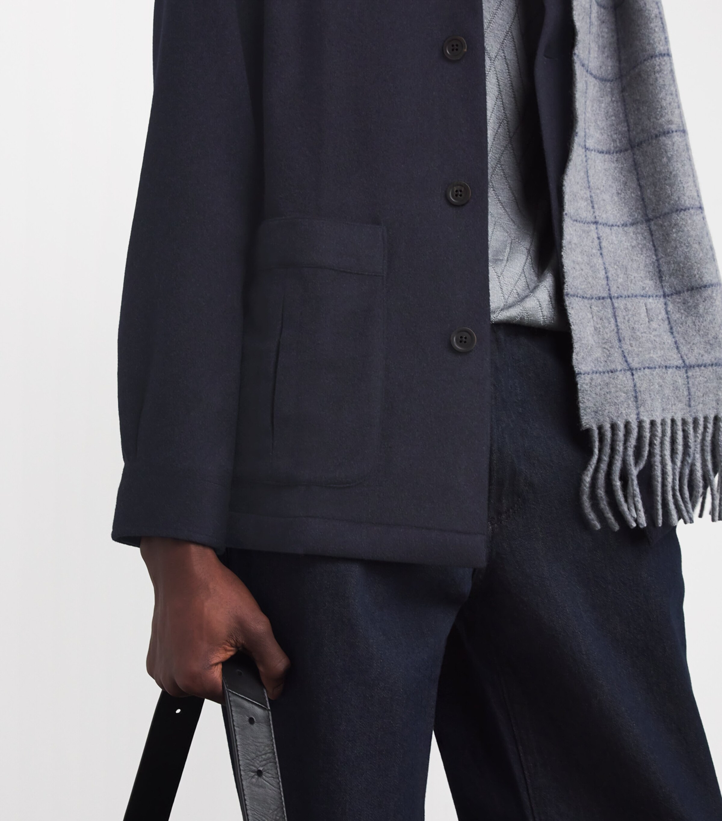 Cashmere Single-Breasted Jacket NAVY Image 6