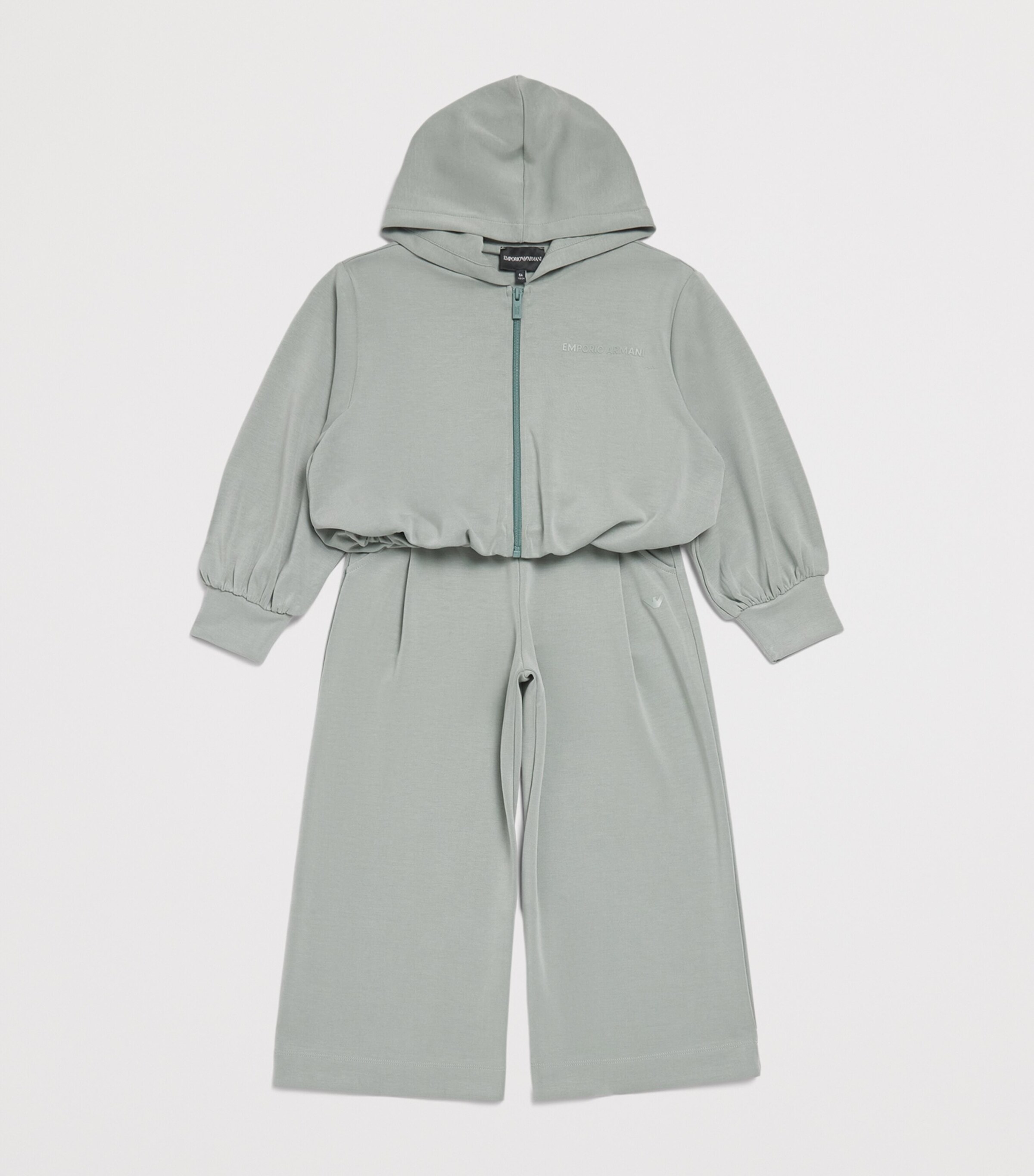 Emporio Armani Kids Logo Hoodie and Sweatpants Set (4-14 Years) Iceberg Green Image 3