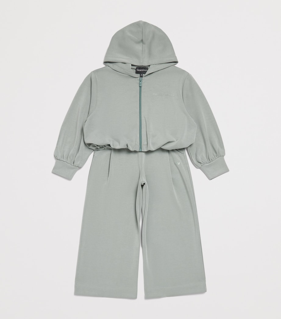 Emporio Armani Kids Logo Hoodie and Sweatpants Set (4-14 Years) Iceberg Green Image 3