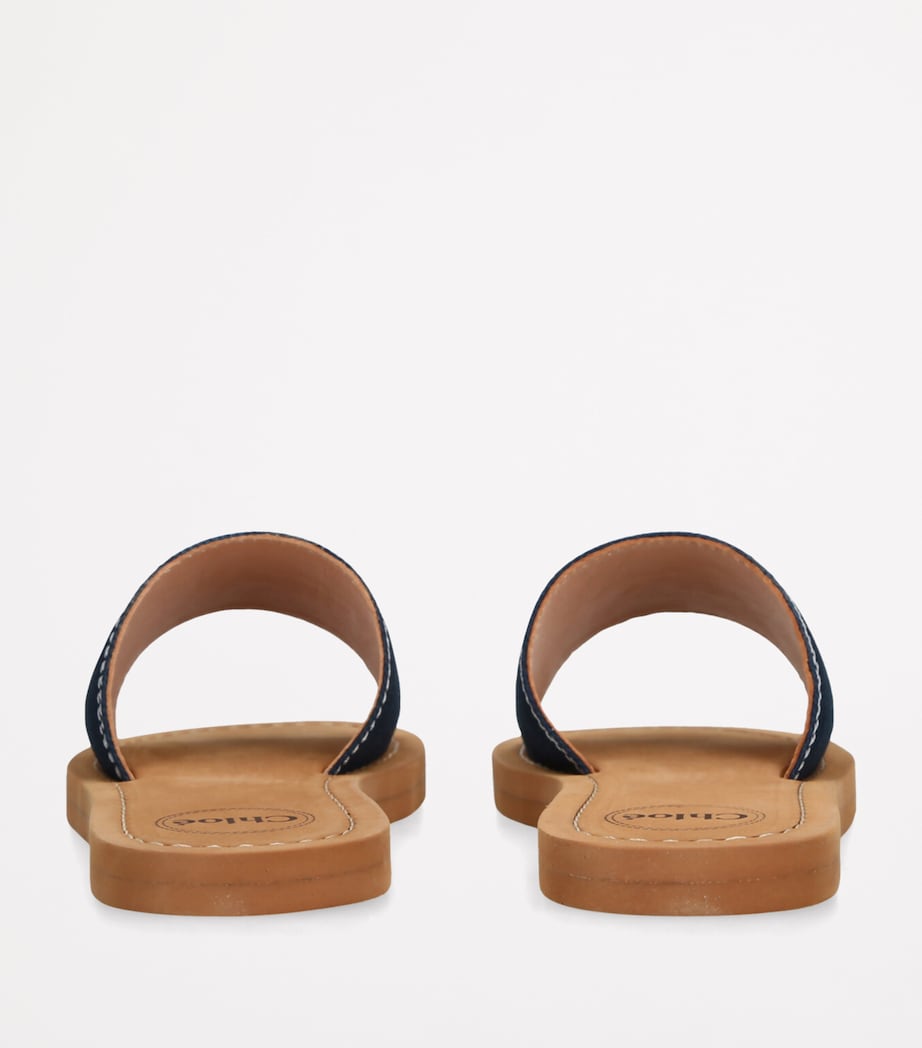 Chloé Kids Canvas Logo Slides Navy Image 2