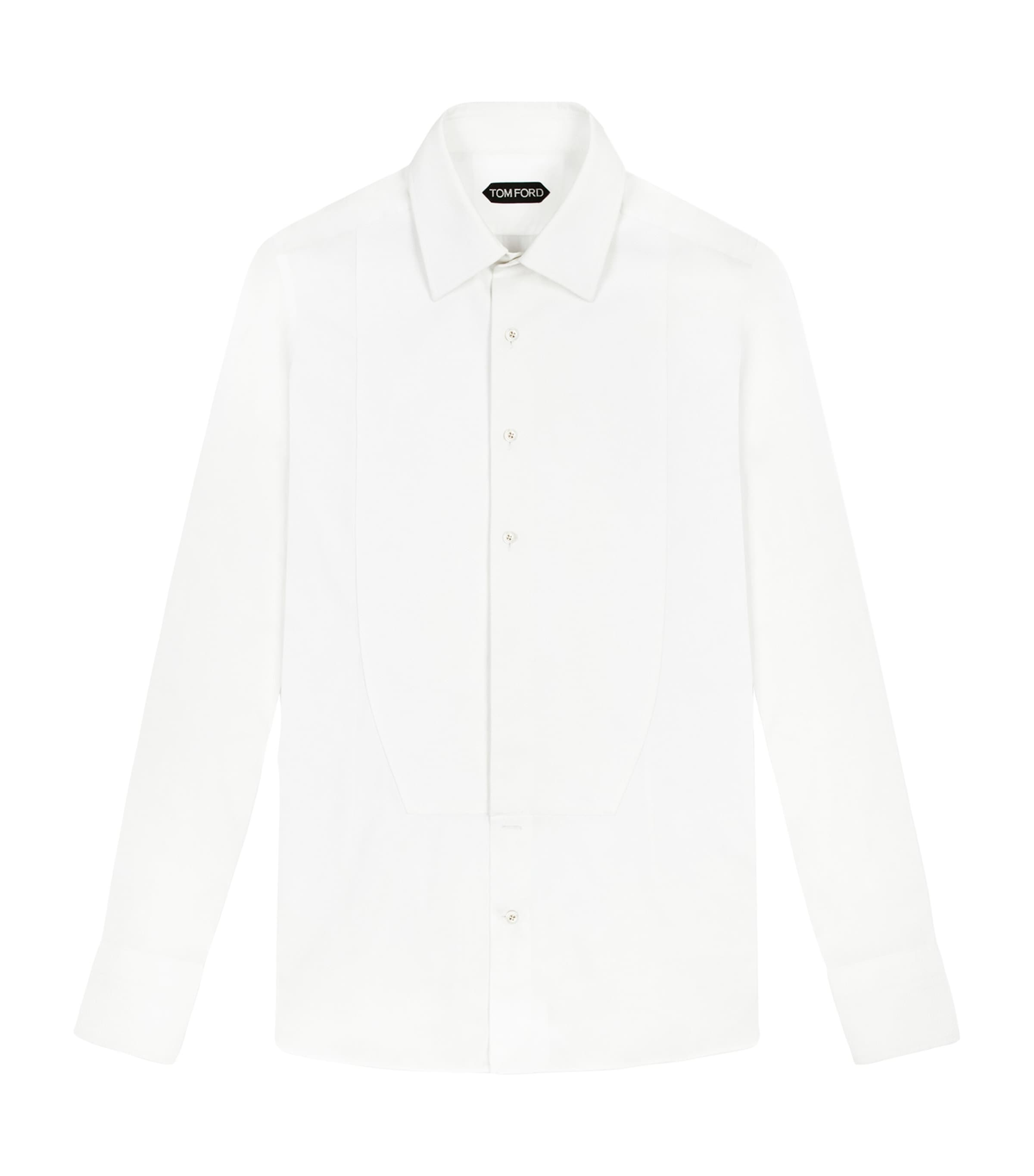 Tom Ford Cotton Plastron-front Evening Shirt In White
