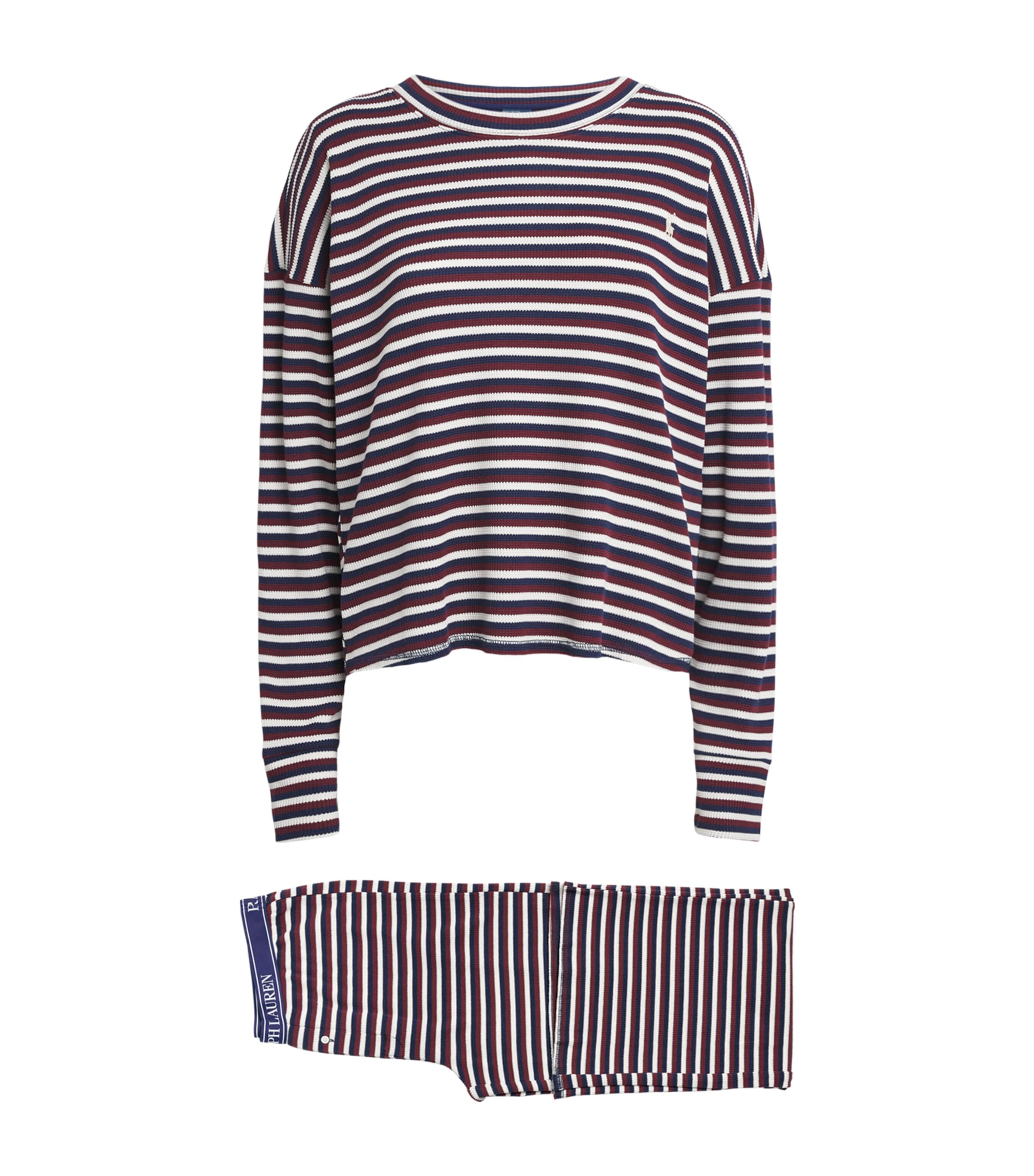 Polo Ralph Lauren Multi Cotton-Waffle Stripe Pyjama Set | Harrods UK
