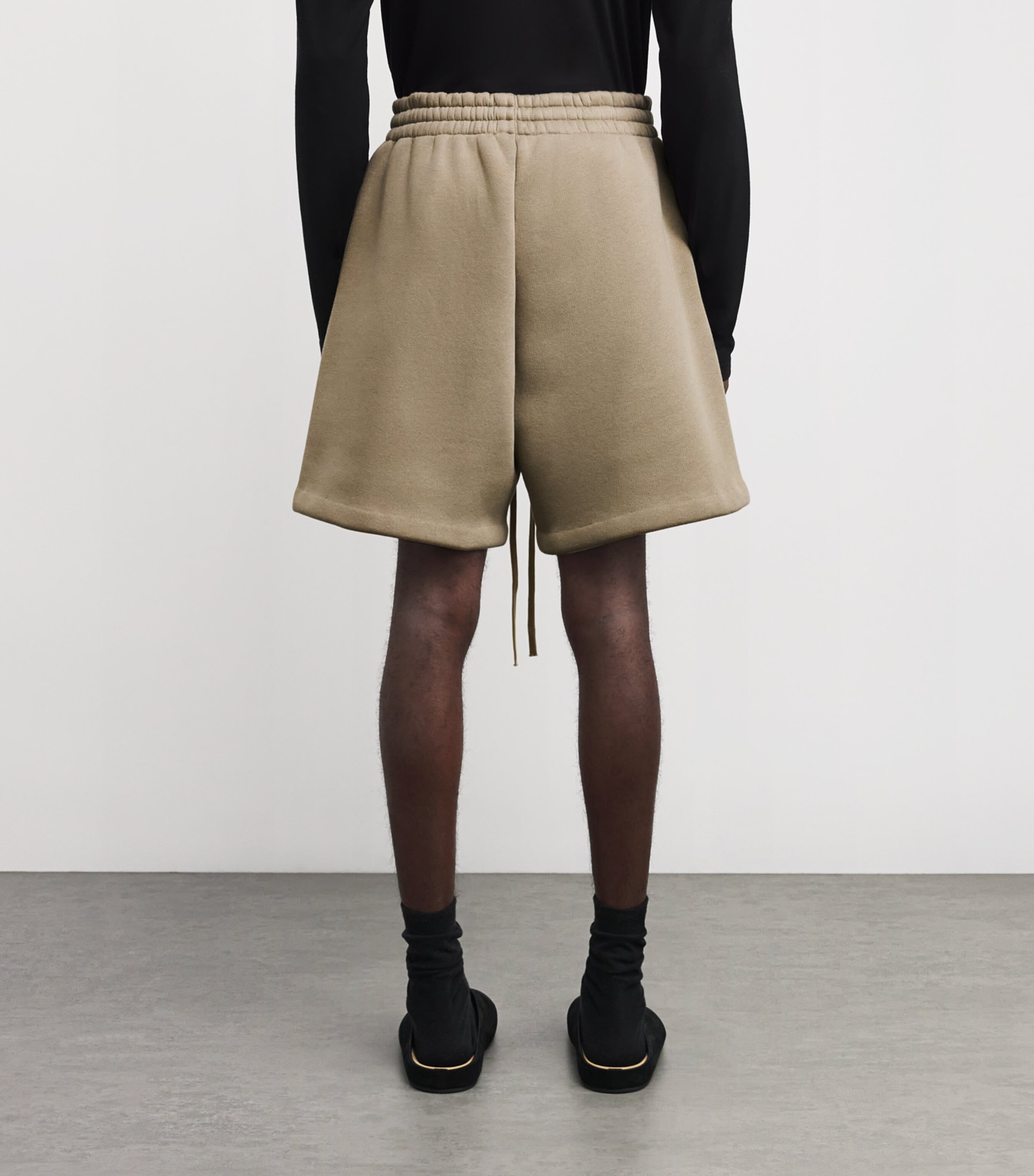 Fear Of God Mens Cotton-Blend Fleece Sweatshorts Dusty Beige Image 4