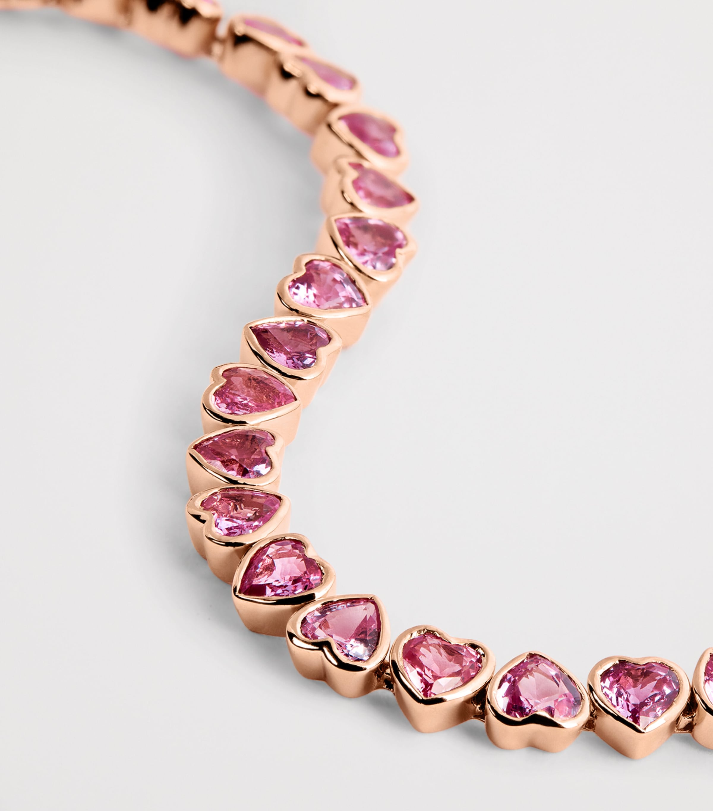 Rose Gold and Sapphire Heart Tennis Bracelet ROSE GOLD Image 4