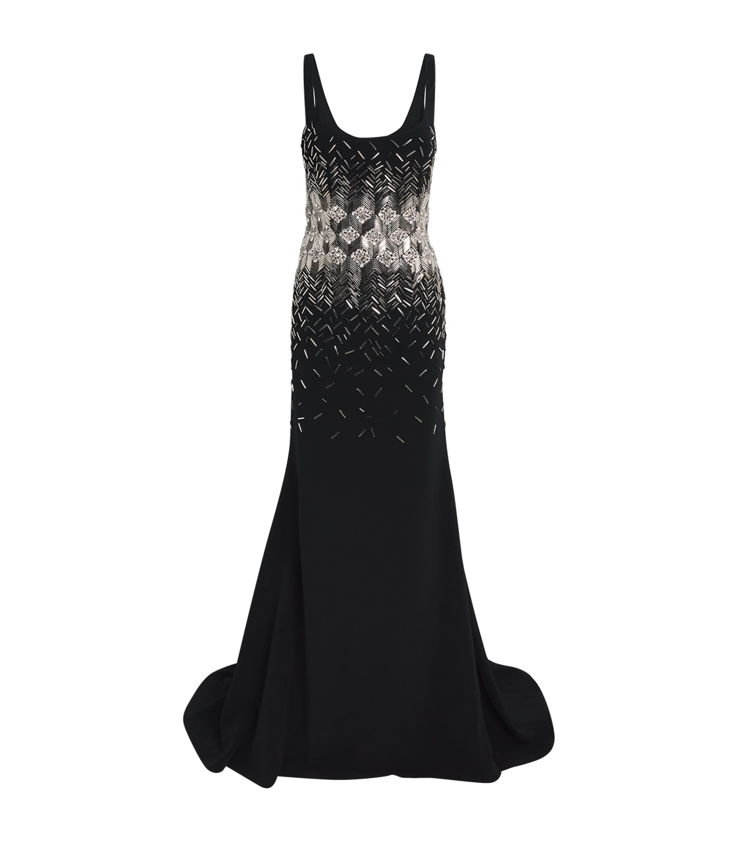 Georges Hobeika Silk-blend Embellished Gown In Black