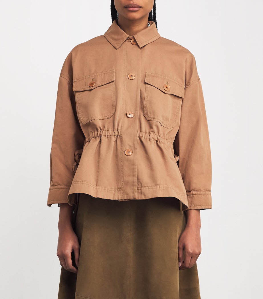 Cotton-Linen Drawstring Jacket DESERT Image 3