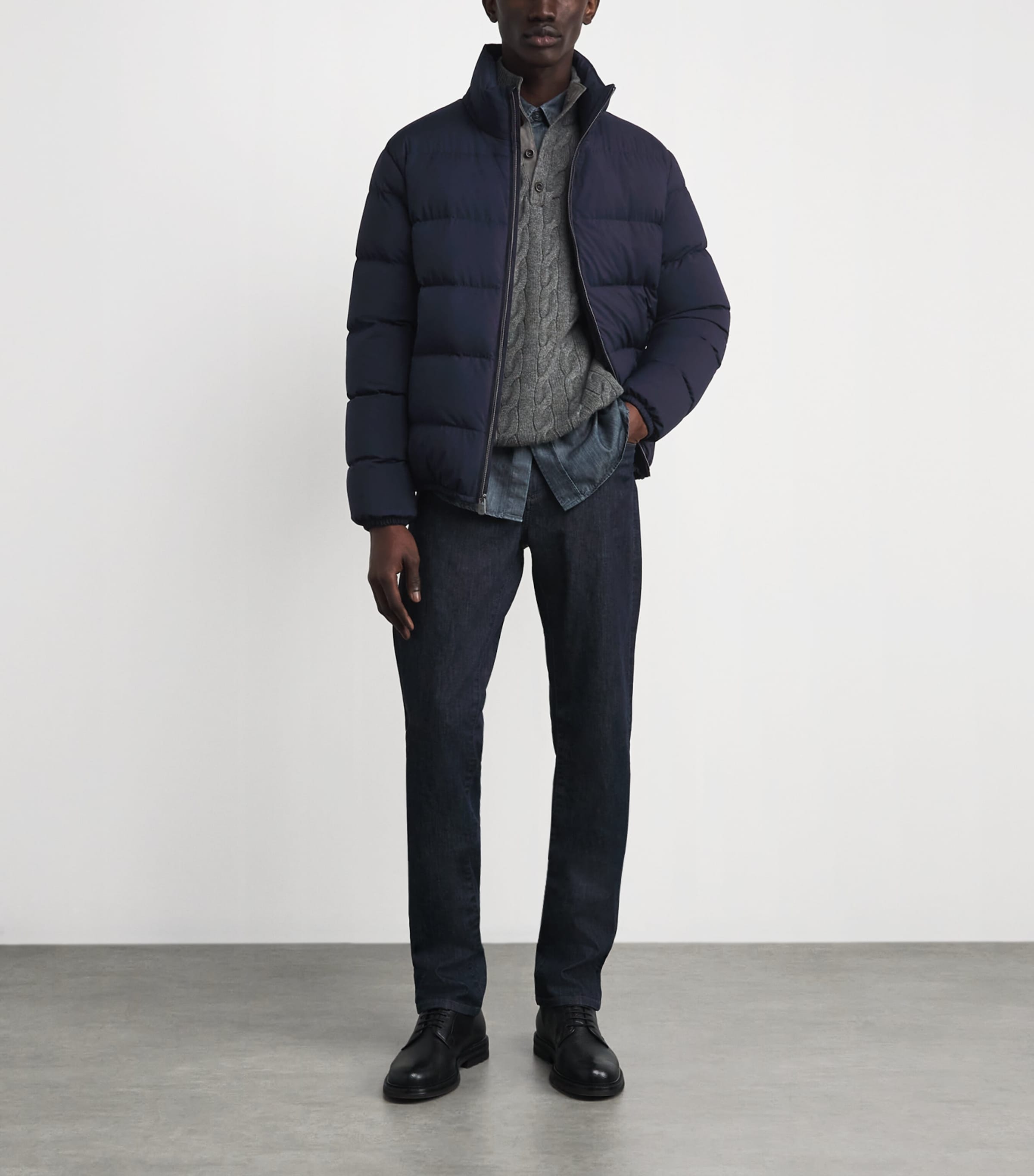 Quilted Harmon Down Jacket NAVY Image 2