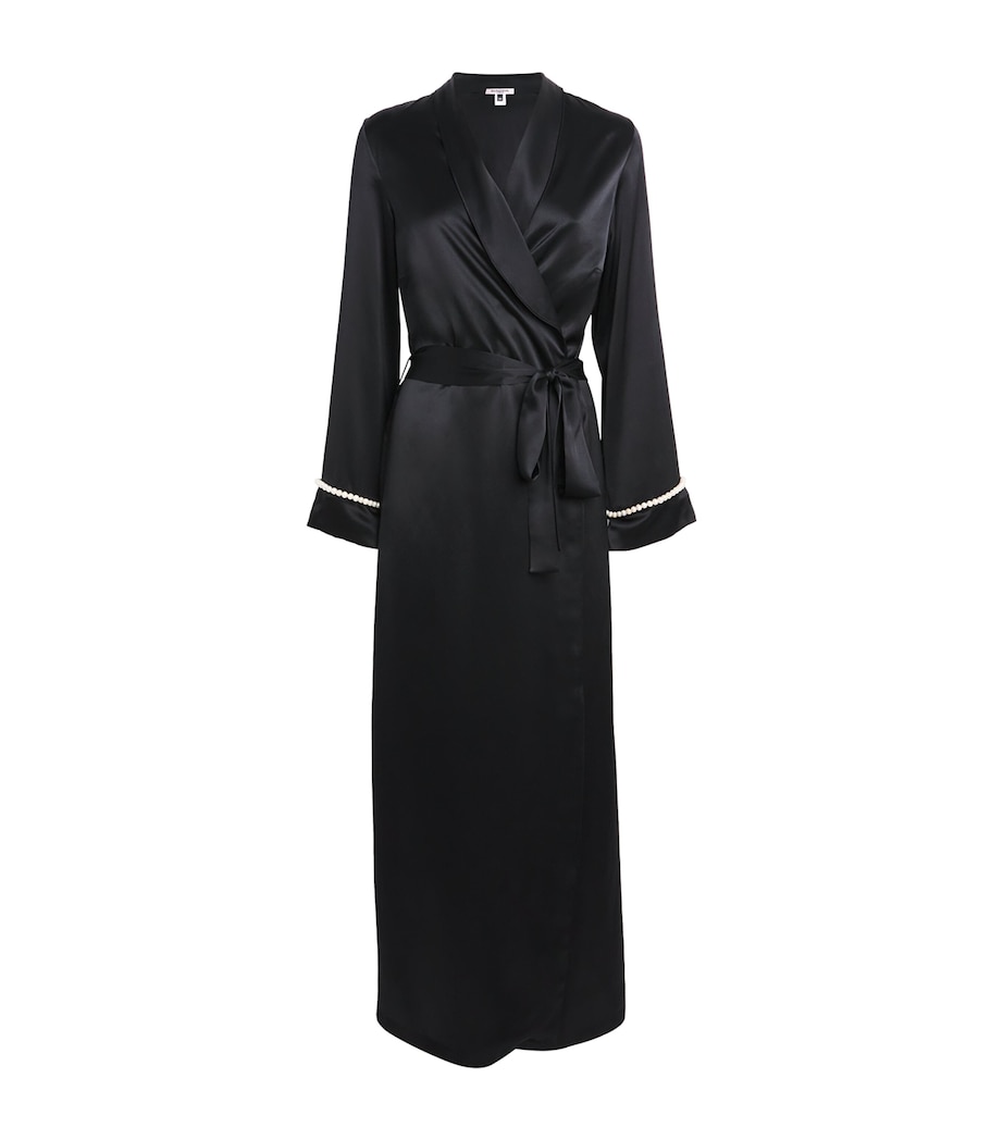 Silk Girl Loves Pearl Long Robe NOIR Image 1