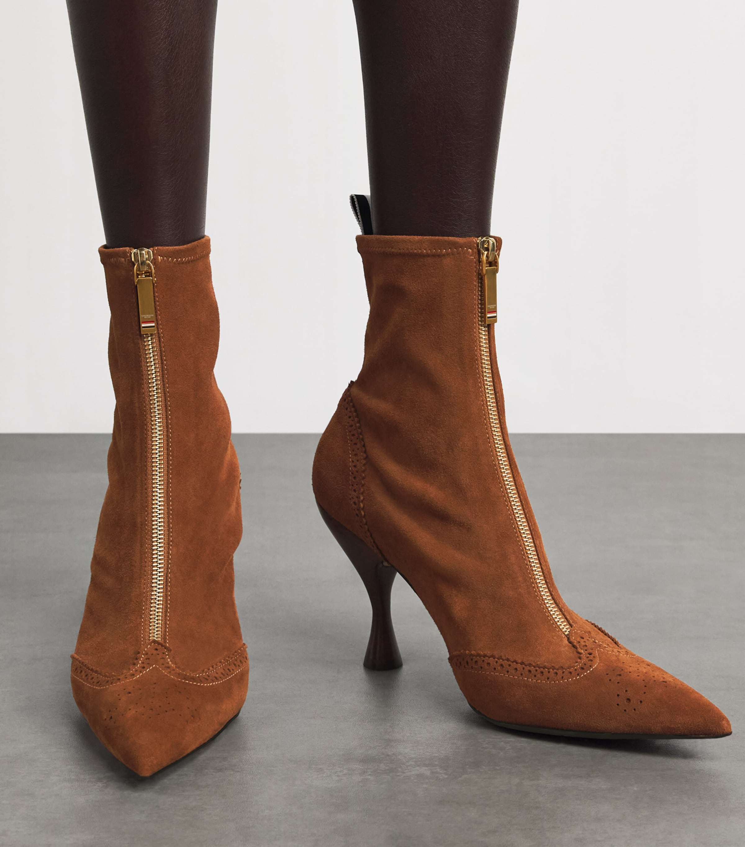 Thom Browne Suede Wingtip Ankle Boots 90 Caramel Image 4