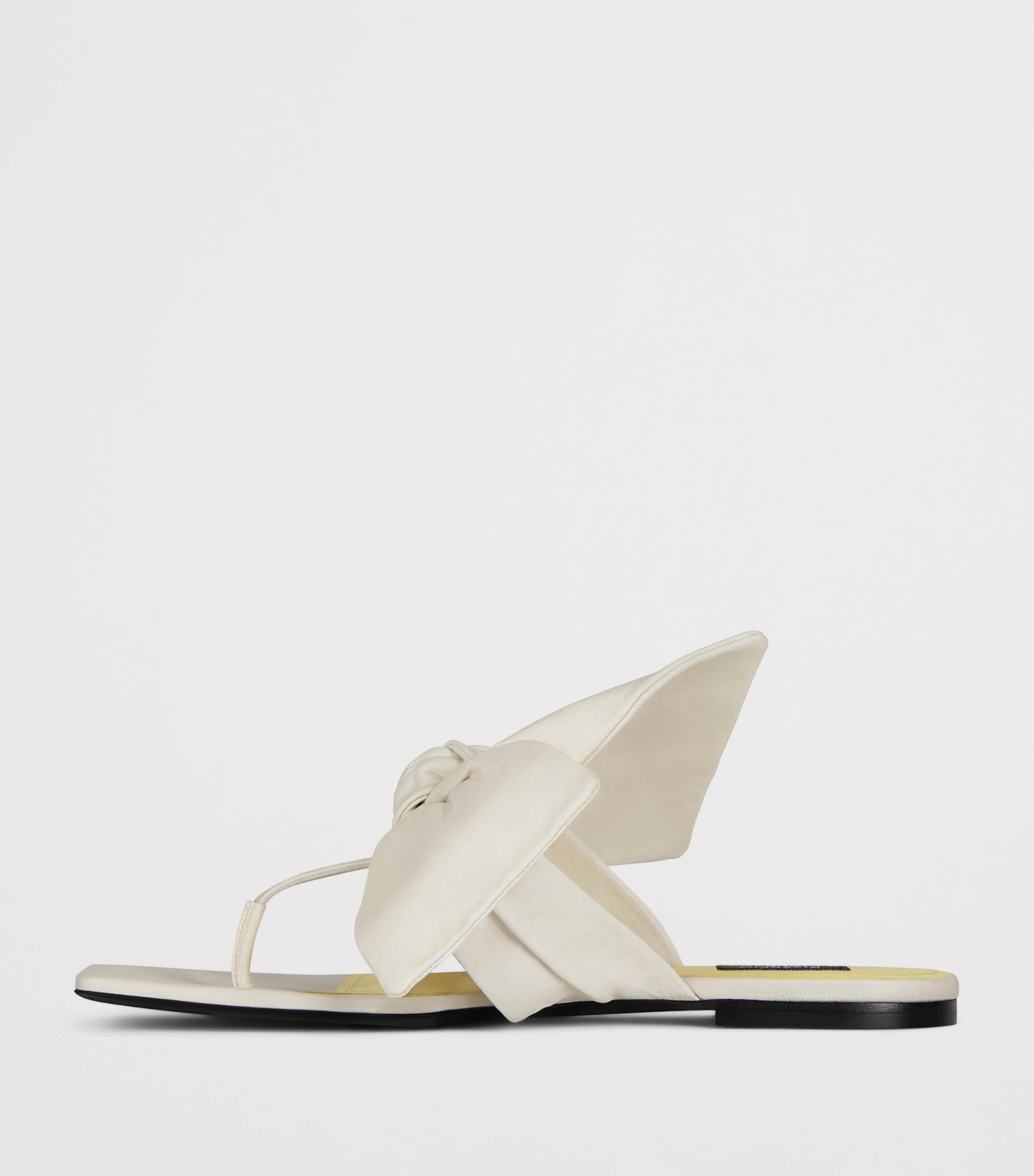 Givenchy Leather Boudoir Bow Sandals Ivory Image 3