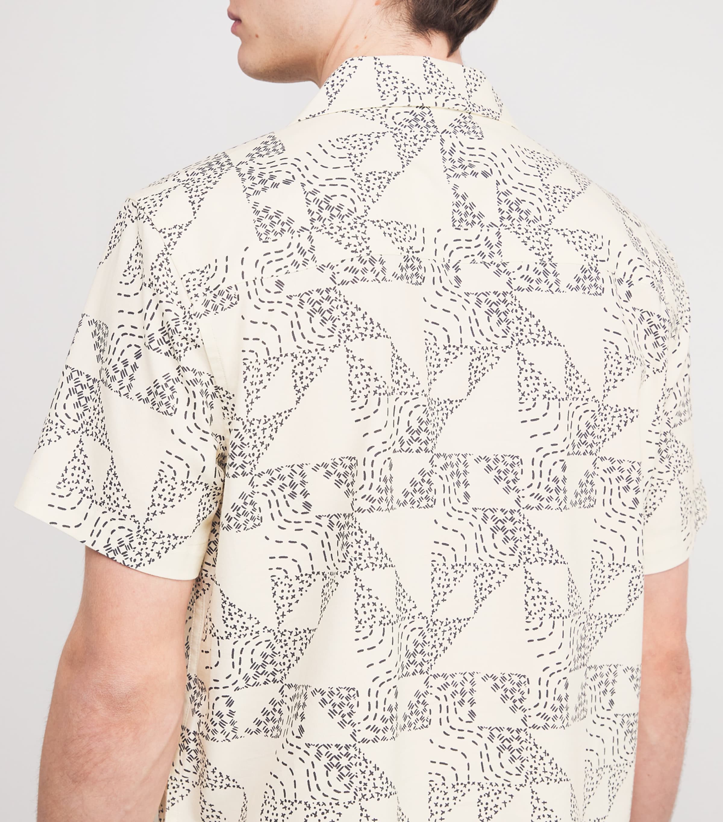 PAIGE Mens Printed Medina Shirt Alabaster/ocean Fl Image 6