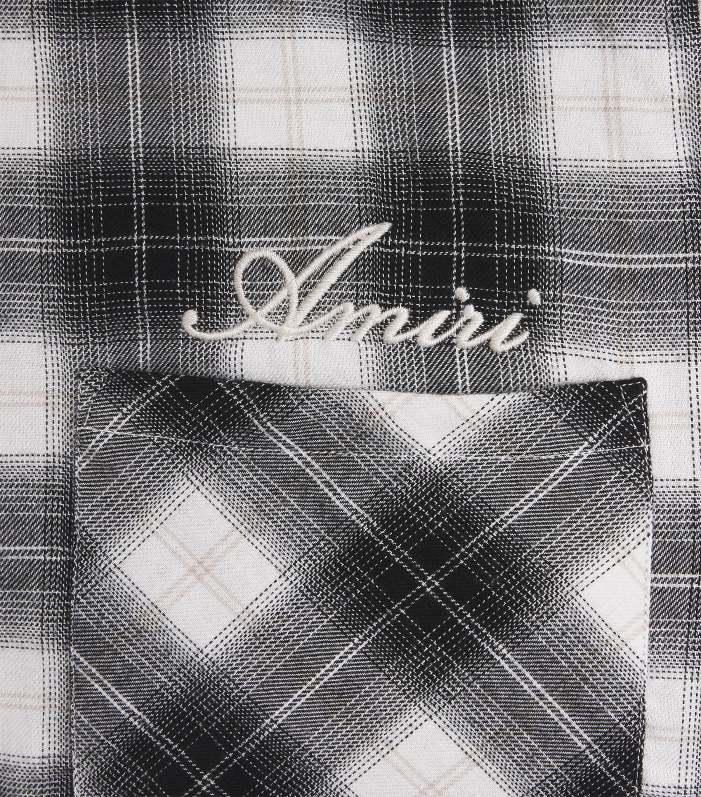 Cotton Flannel Bones Overshirt BLACK Image 5